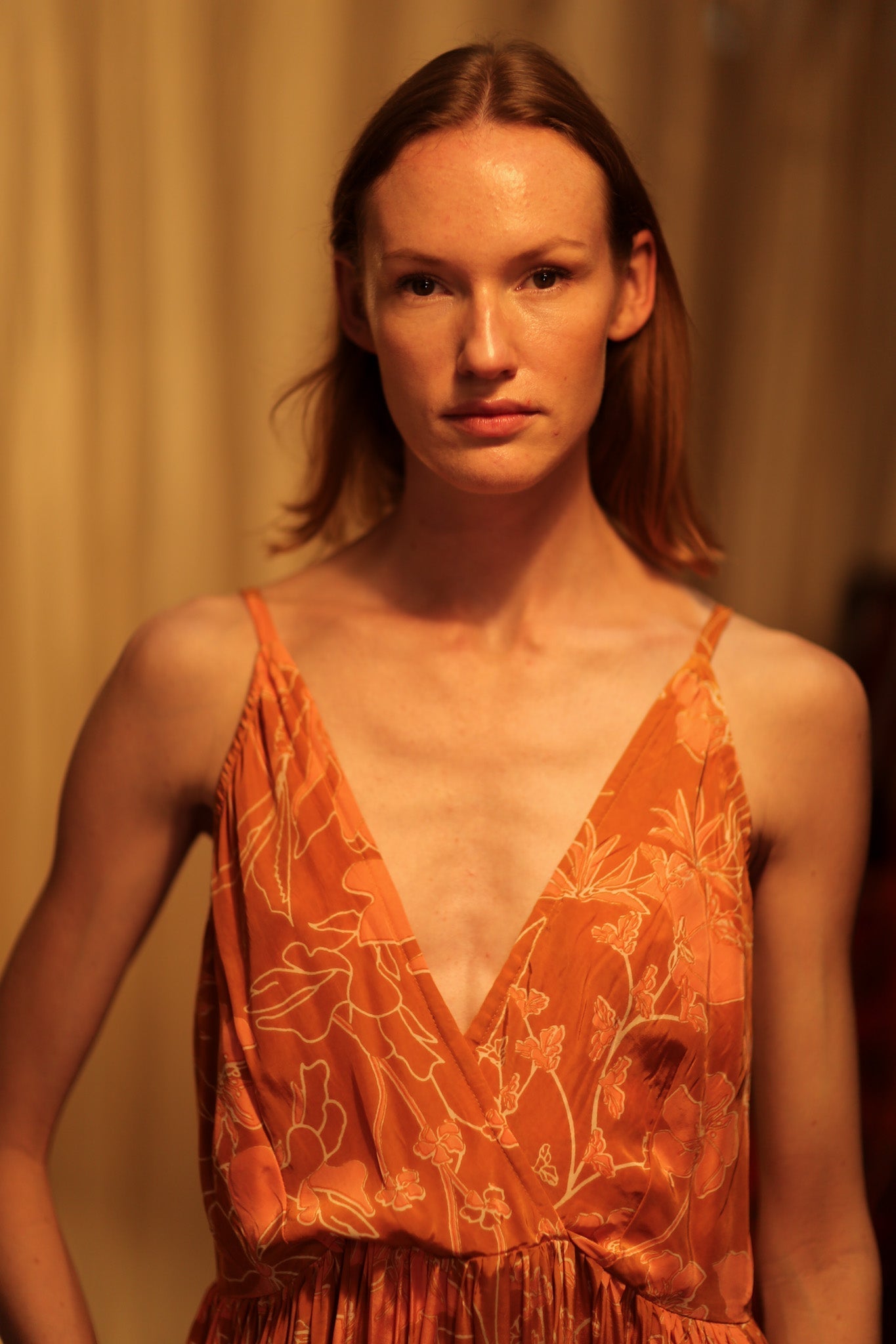 LILY SILK DRESS ORANGE FLOWER - MOMO STUDIO BERLIN - Berlin Concept Store - sustainable & ethical fashion