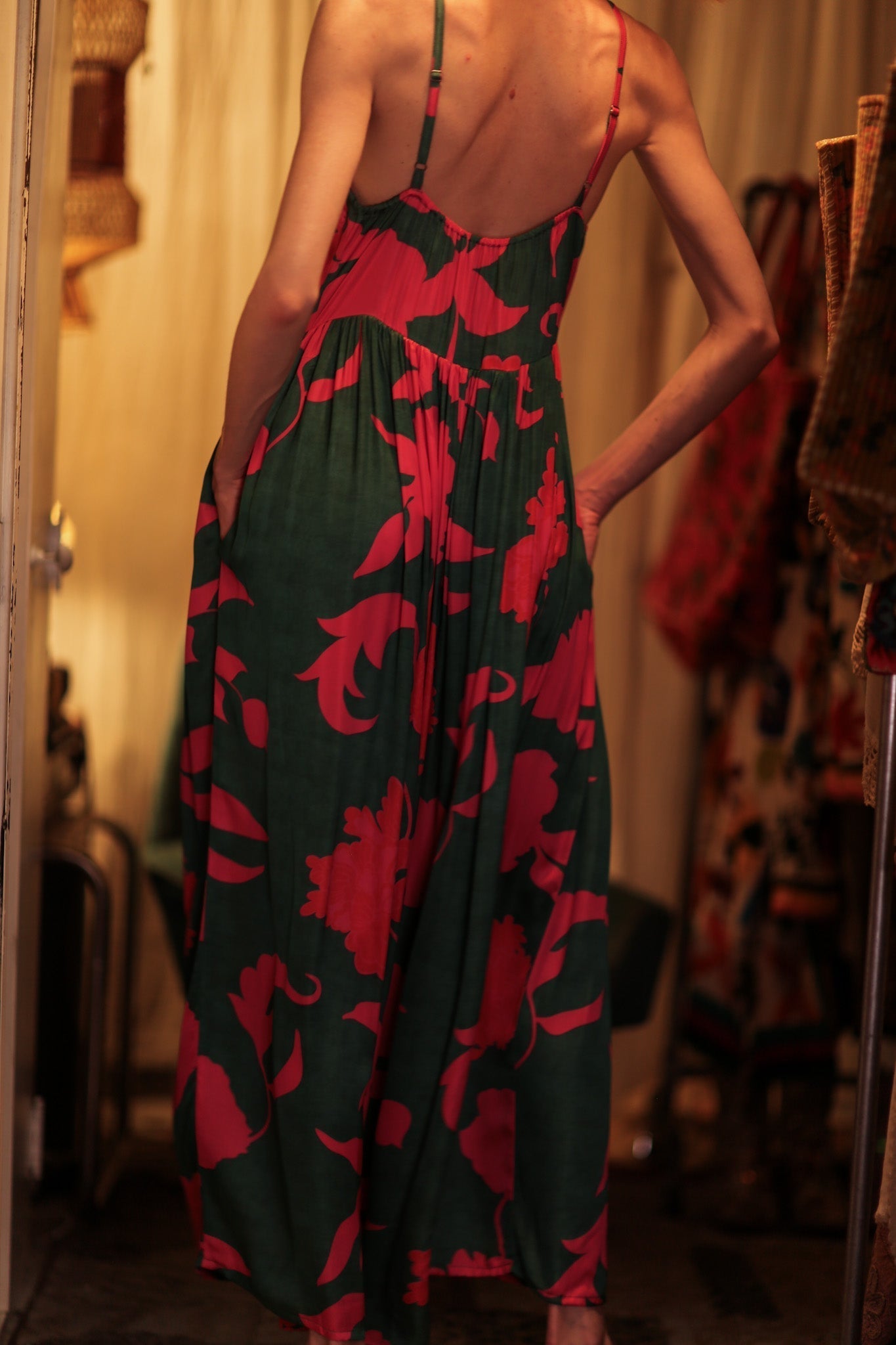 LILY SILK DRESS PINK VINES - MOMO STUDIO BERLIN - Berlin Concept Store - sustainable & ethical fashion