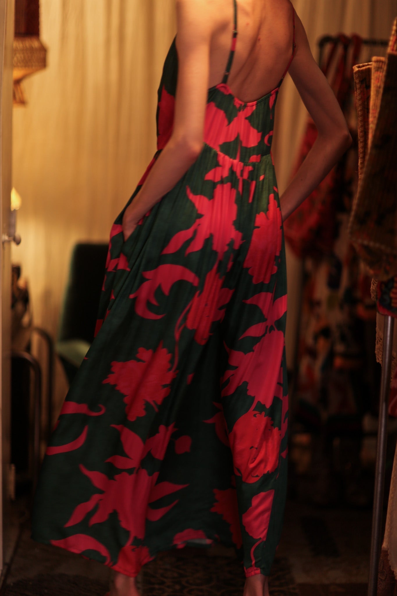 LILY SILK DRESS PINK VINES - MOMO STUDIO BERLIN - Berlin Concept Store - sustainable & ethical fashion
