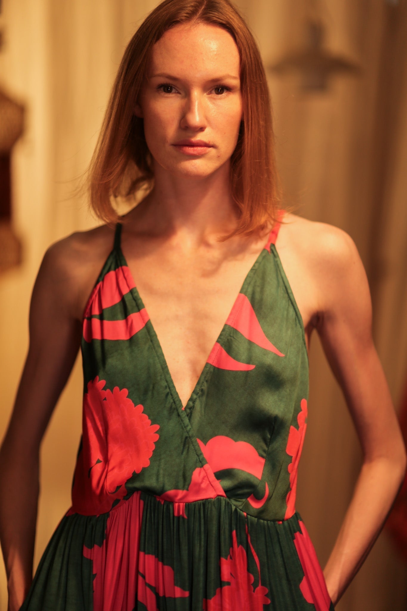 LILY SILK DRESS PINK VINES - MOMO STUDIO BERLIN - Berlin Concept Store - sustainable & ethical fashion