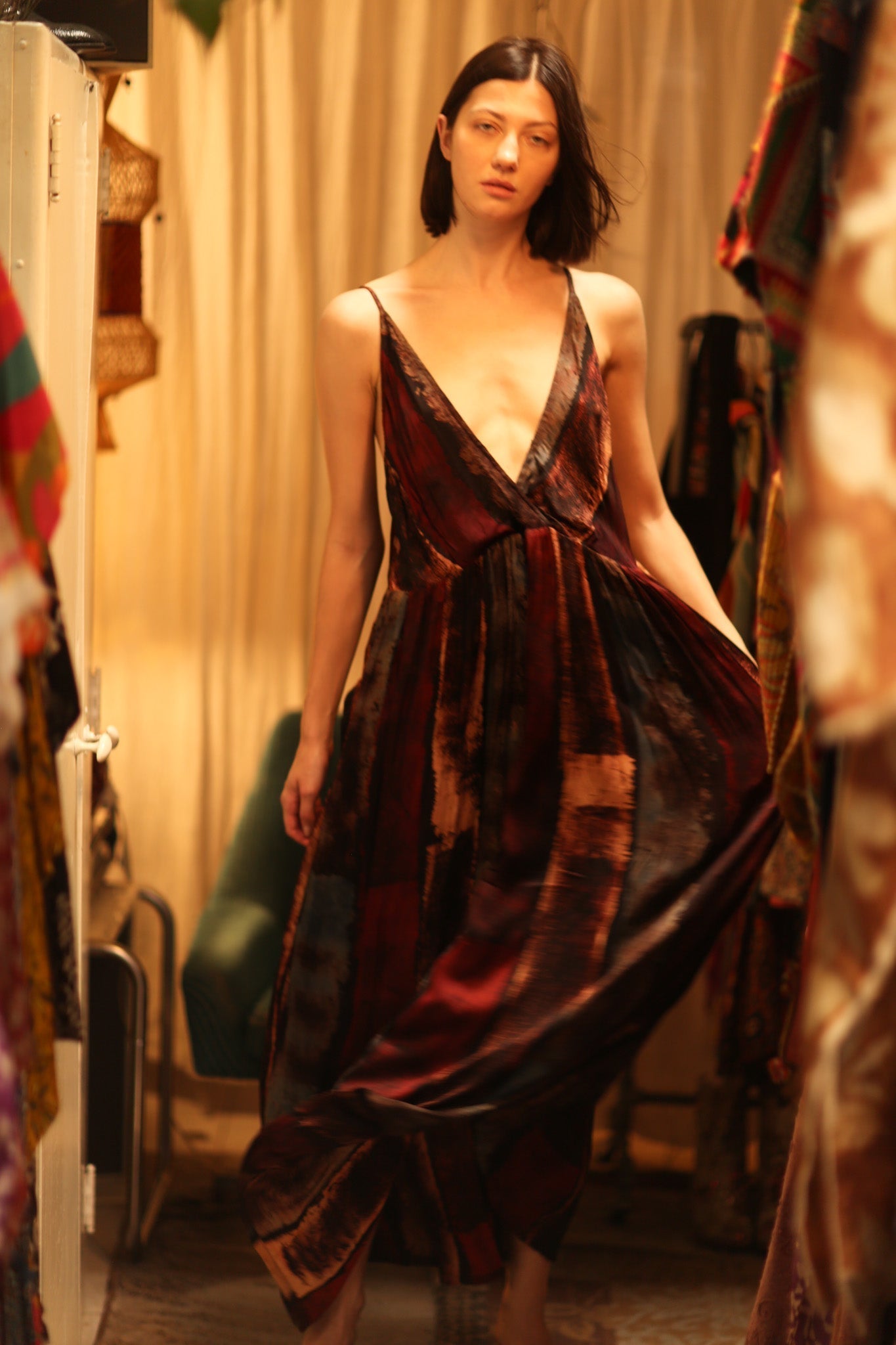 LILY SILK DRESS RED STRIPE - MOMO STUDIO BERLIN - Berlin Concept Store - sustainable & ethical fashion