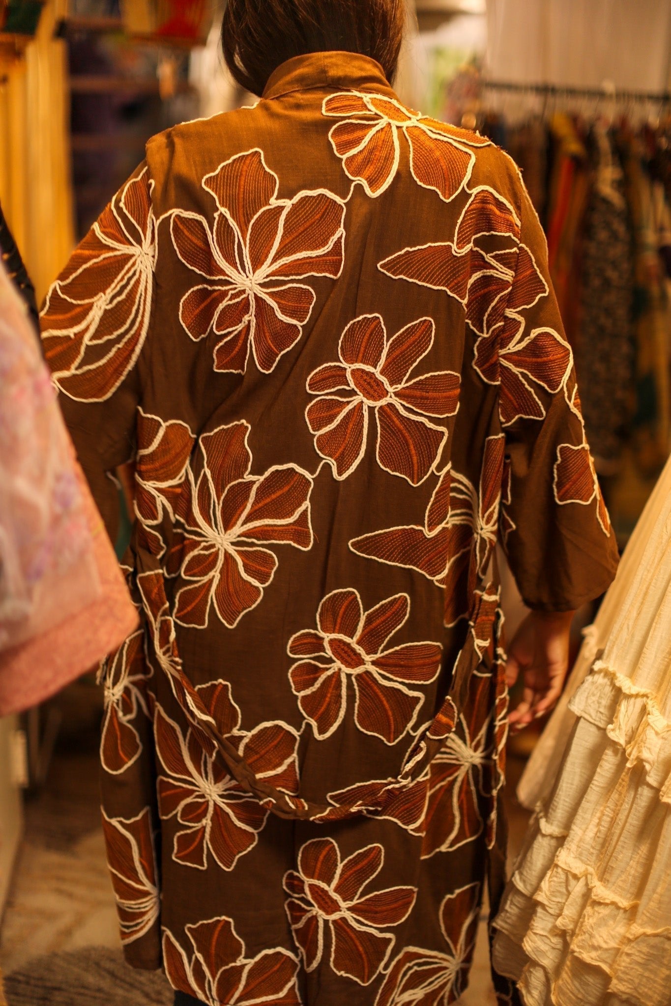 LINEN EMBROIDERED KIMONO MARIETTA - MOMO STUDIO BERLIN - Berlin Concept Store - sustainable & ethical fashion