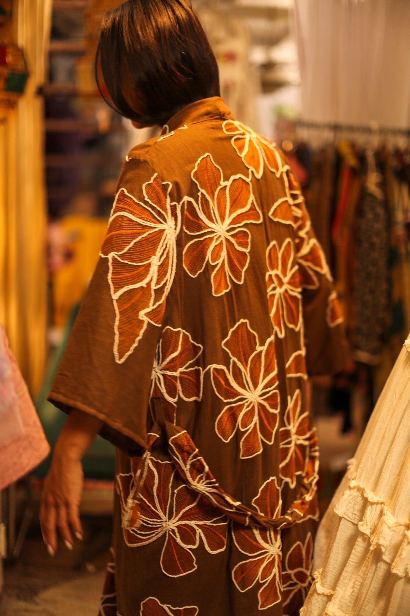 LINEN EMBROIDERED KIMONO MARIETTA - MOMO STUDIO BERLIN - Berlin Concept Store - sustainable & ethical fashion