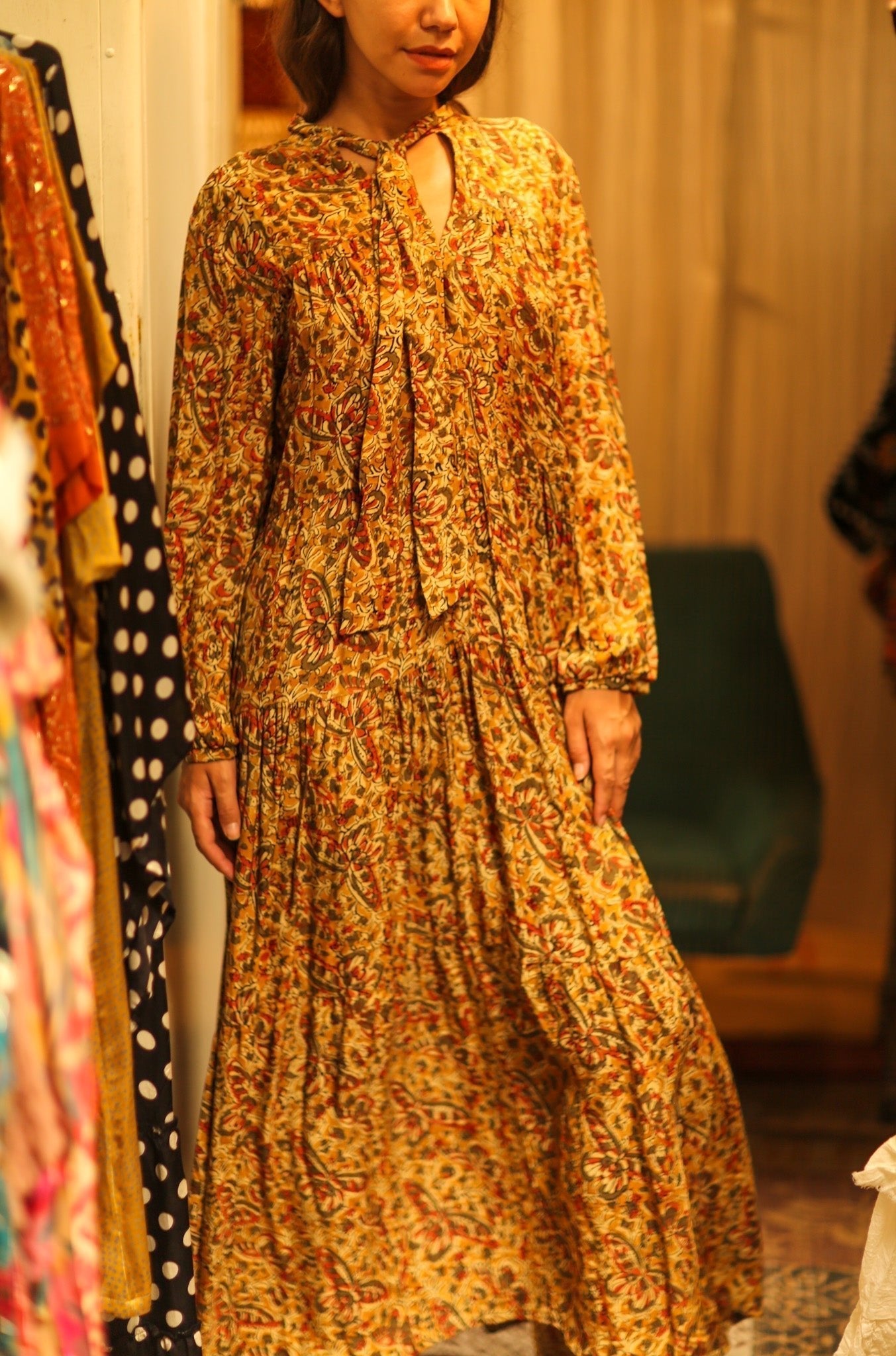LOA SILK BUTTONED DRESS MARIPOSA YELLOW - MOMO STUDIO BERLIN - Berlin Concept Store - sustainable & ethical fashion
