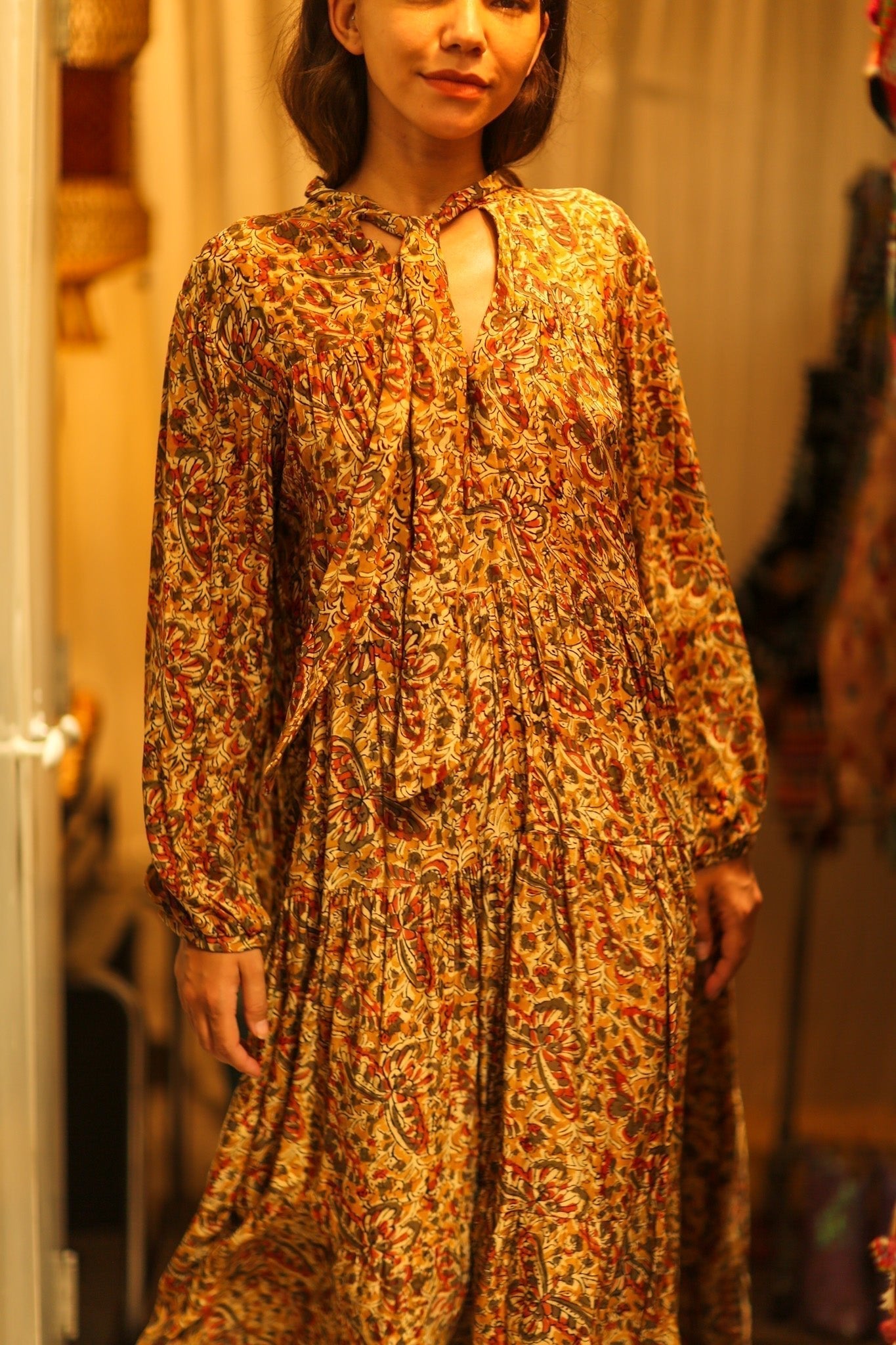 LOA SILK BUTTONED DRESS MARIPOSA YELLOW - MOMO STUDIO BERLIN - Berlin Concept Store - sustainable & ethical fashion