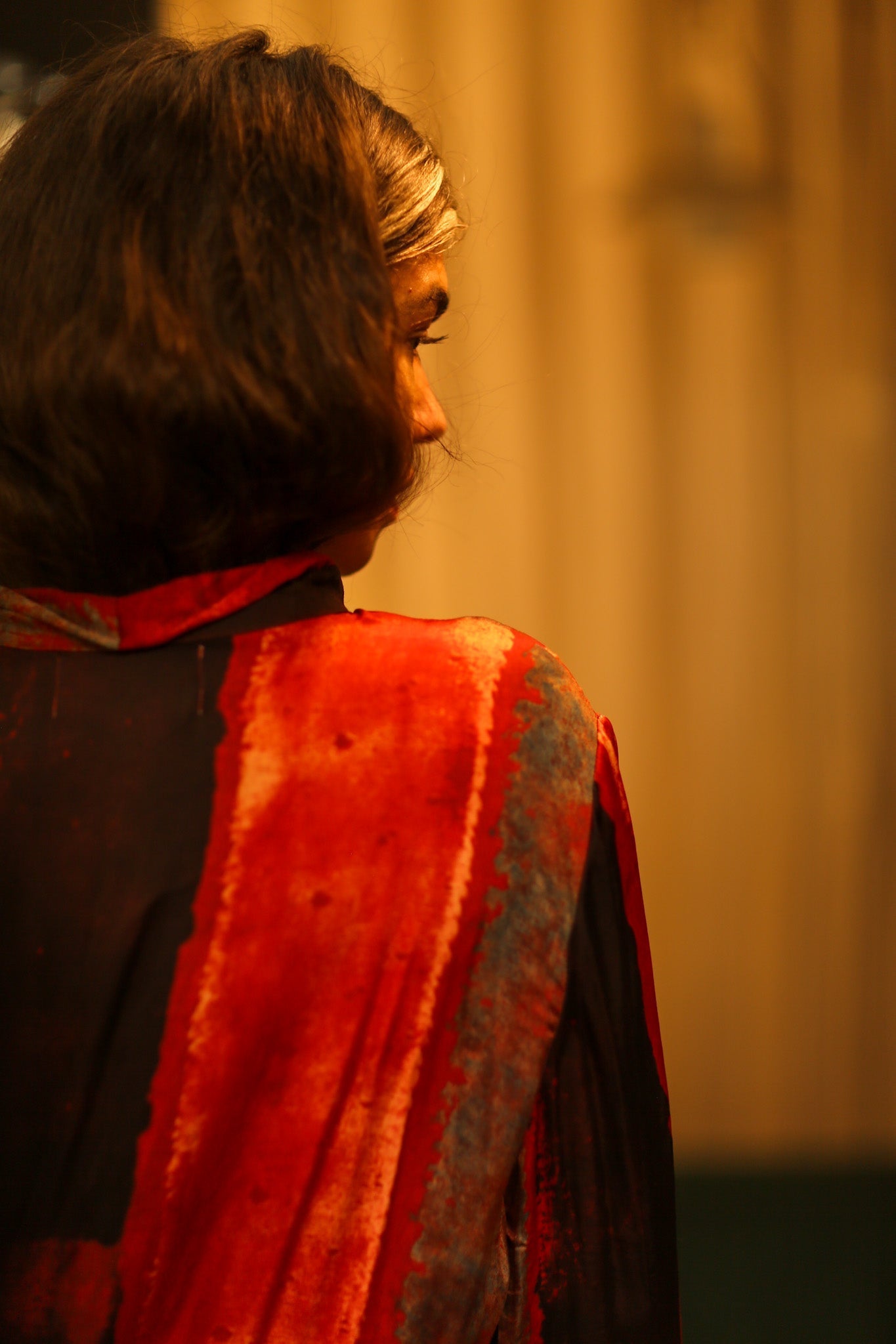 LOA SILK BUTTONED DRESS RED BLOCKS - MOMO STUDIO BERLIN - Berlin Concept Store - sustainable & ethical fashion