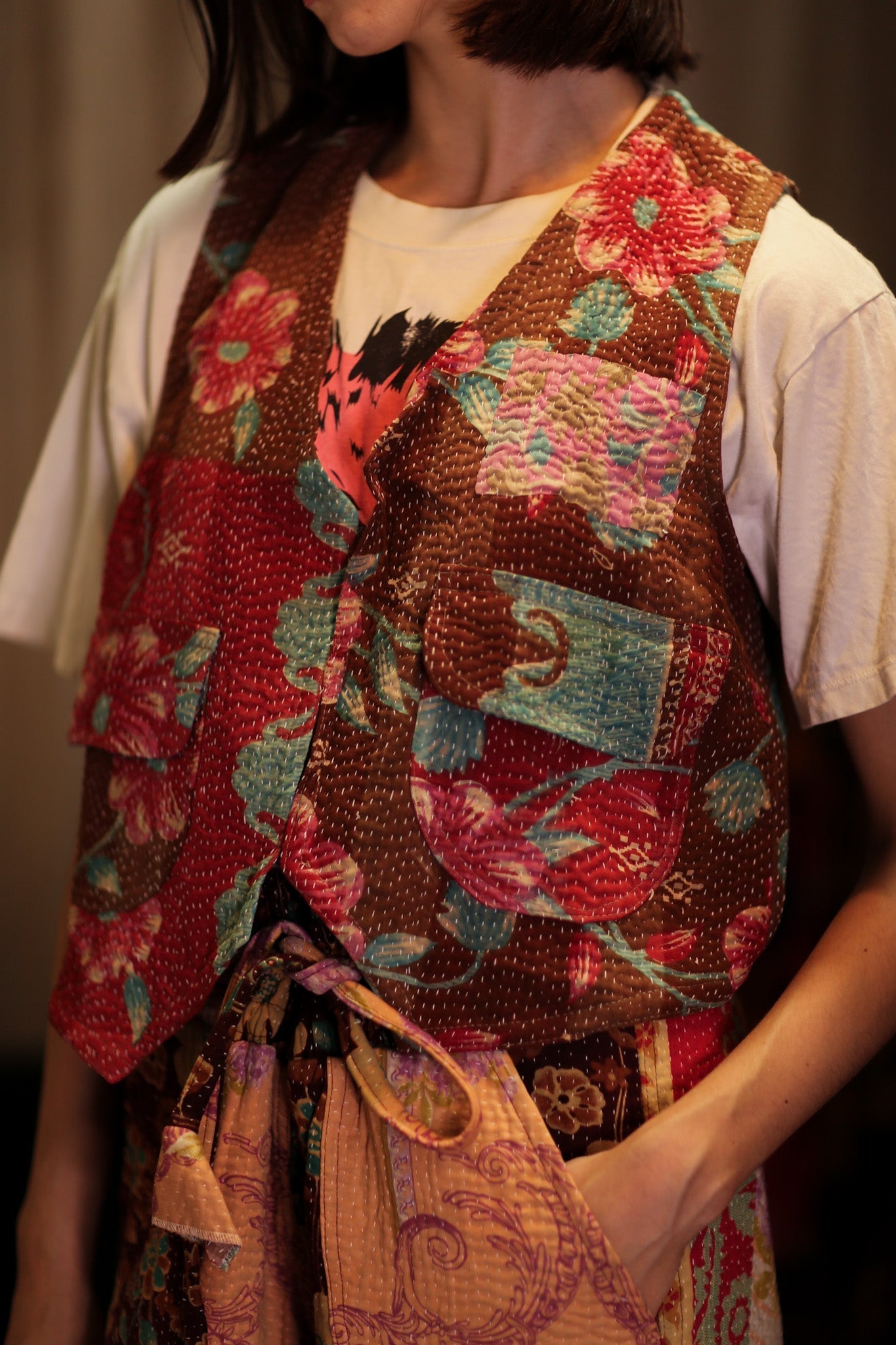 MARLENE KANTHA GILET VEST MINT CHOCOLATE - MOMO STUDIO BERLIN - Berlin Concept Store - sustainable & ethical fashion