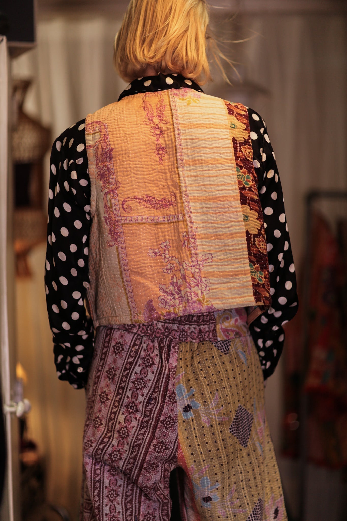MARLENE PATCHWORK KANTHA GILET PEACH - MOMO STUDIO BERLIN - Berlin Concept Store - sustainable & ethical fashion