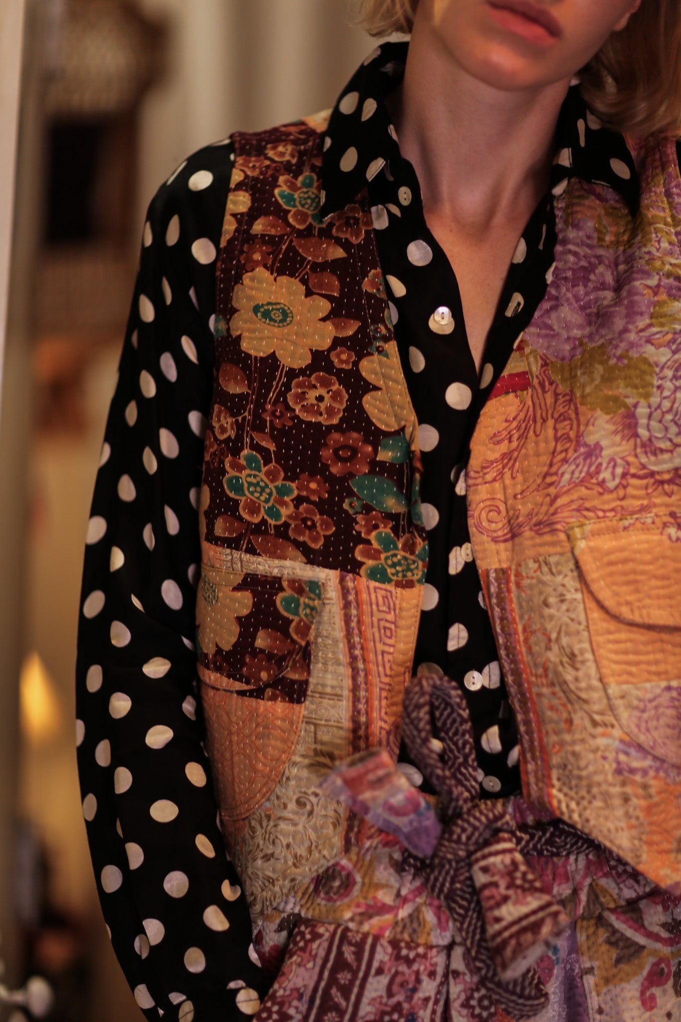 MARLENE PATCHWORK KANTHA GILET PEACH - MOMO STUDIO BERLIN - Berlin Concept Store - sustainable & ethical fashion