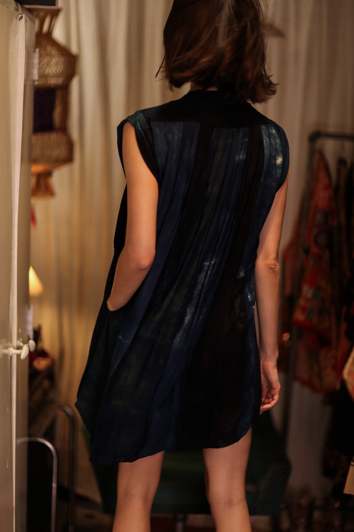 MARY SILK DRESS BLUE STRIPE - MOMO STUDIO BERLIN - Berlin Concept Store - sustainable & ethical fashion