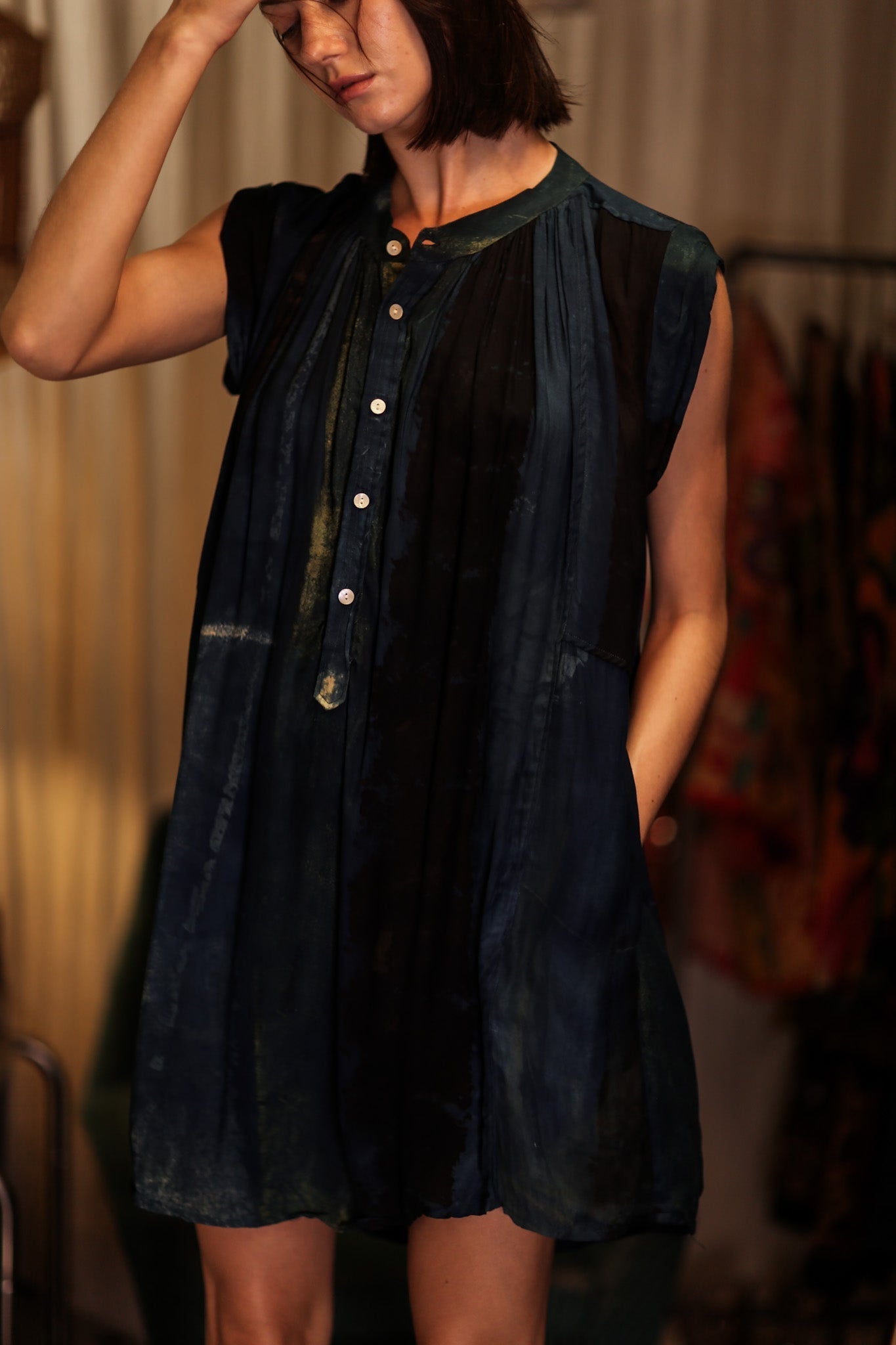 MARY SILK DRESS BLUE STRIPE - MOMO STUDIO BERLIN - Berlin Concept Store - sustainable & ethical fashion