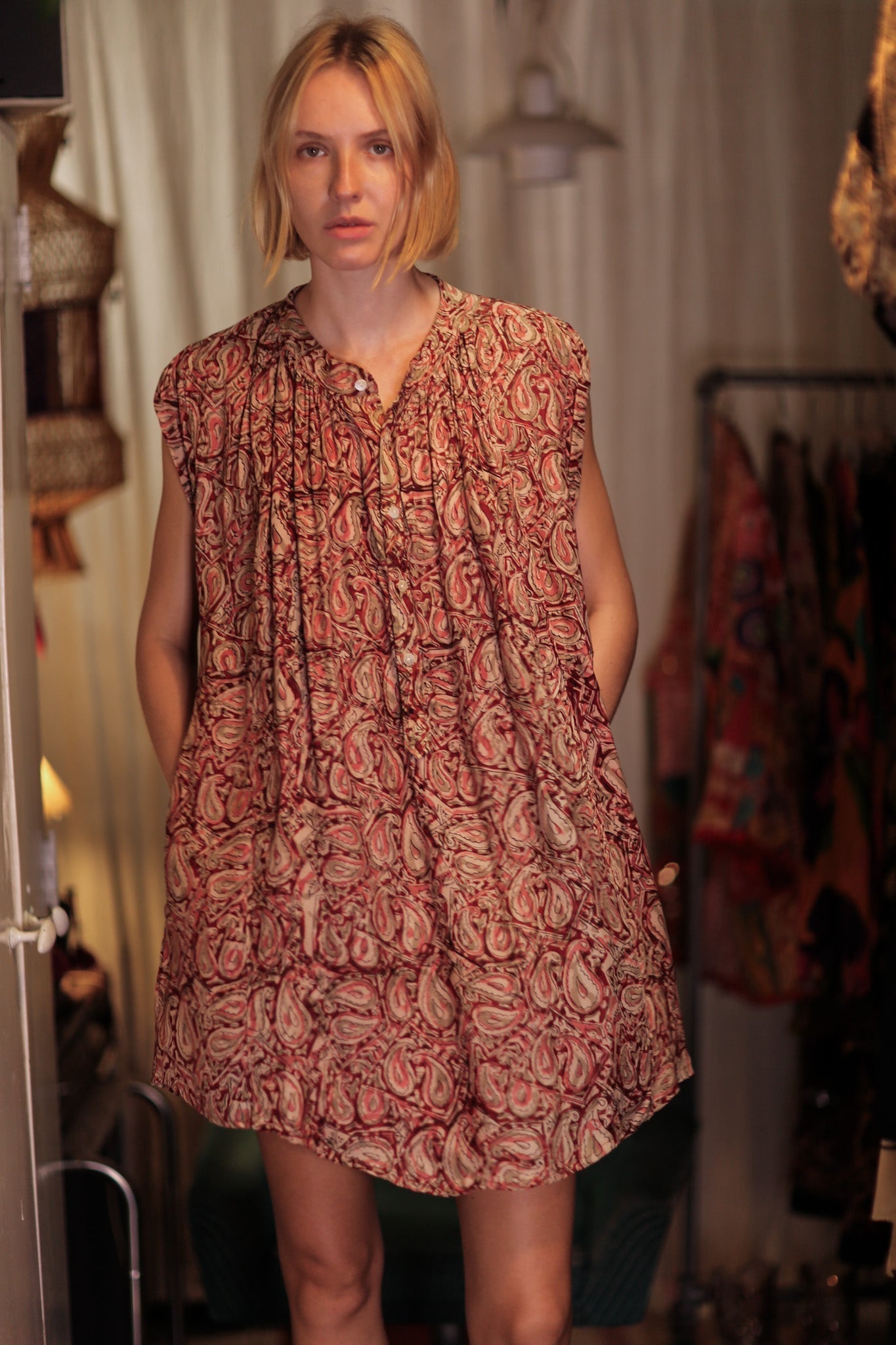 MARY SILK DRESS PAISLEY RED - MOMO STUDIO BERLIN - Berlin Concept Store - sustainable & ethical fashion