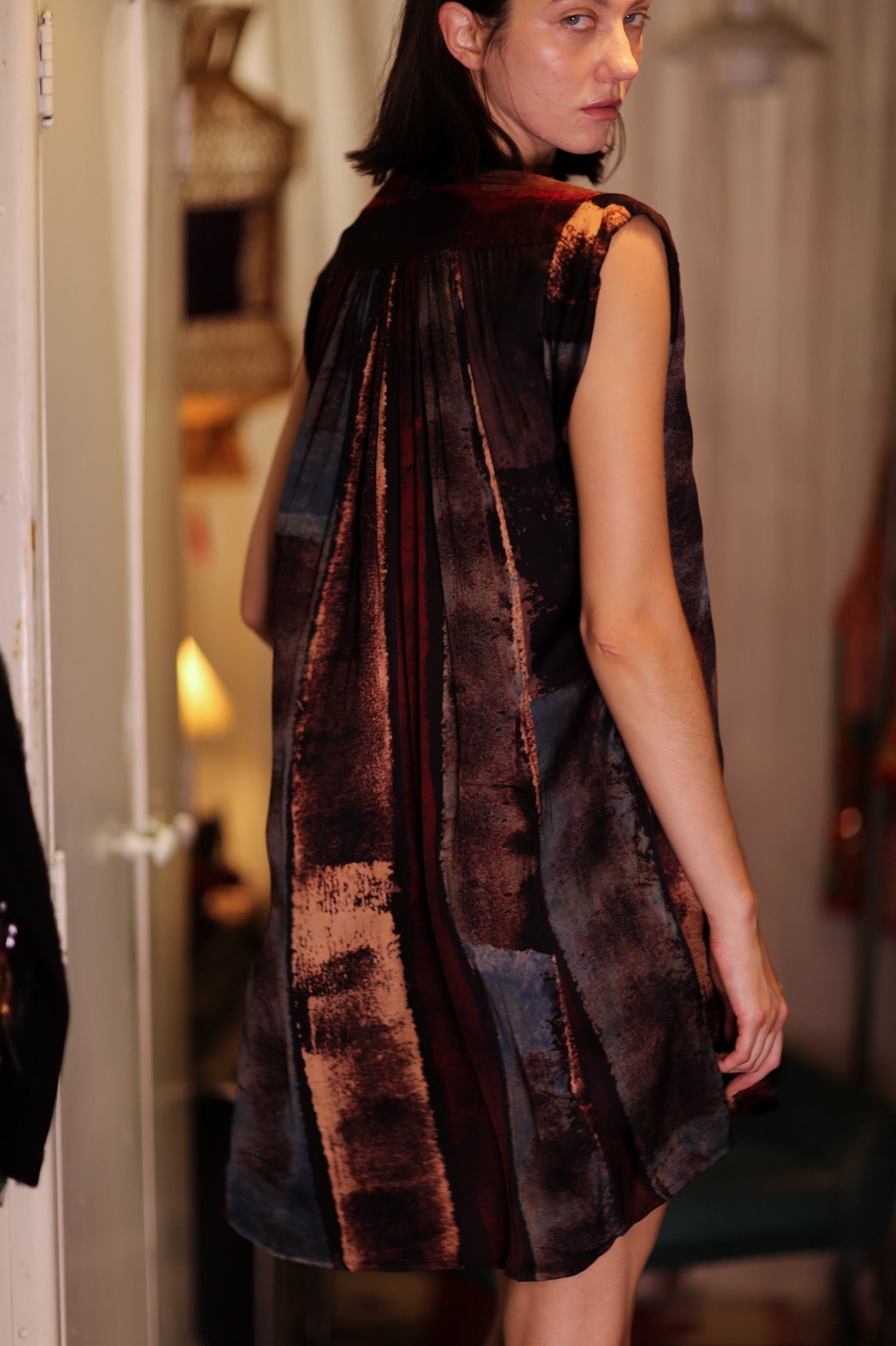 MARY SILK DRESS RED AND BLUE STRIPE - MOMO STUDIO BERLIN - Berlin Concept Store - sustainable & ethical fashion
