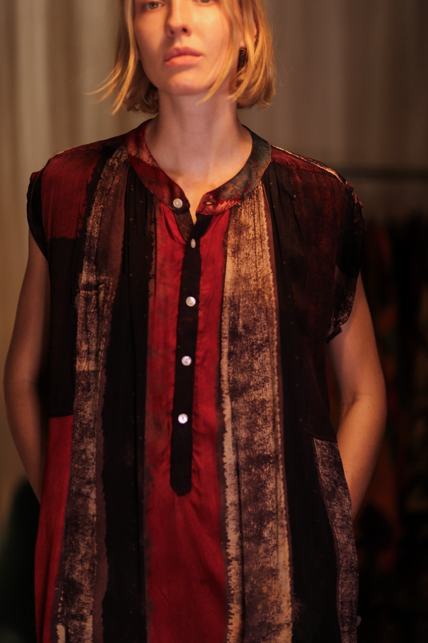 MARY SILK DRESS RED STRIPE - MOMO STUDIO BERLIN - Berlin Concept Store - sustainable & ethical fashion