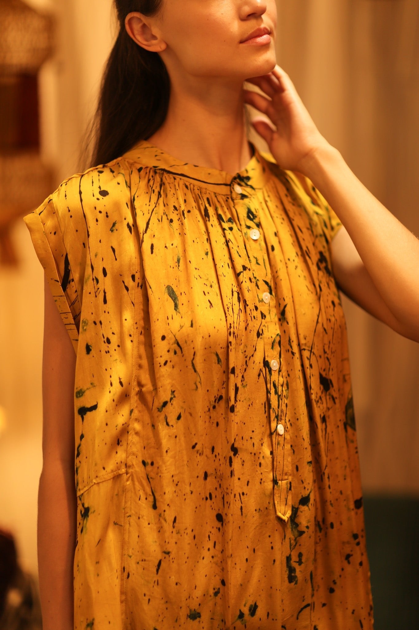MARY SILK DRESS YELLOW POLLOCK - MOMO STUDIO BERLIN - Berlin Concept Store - sustainable & ethical fashion