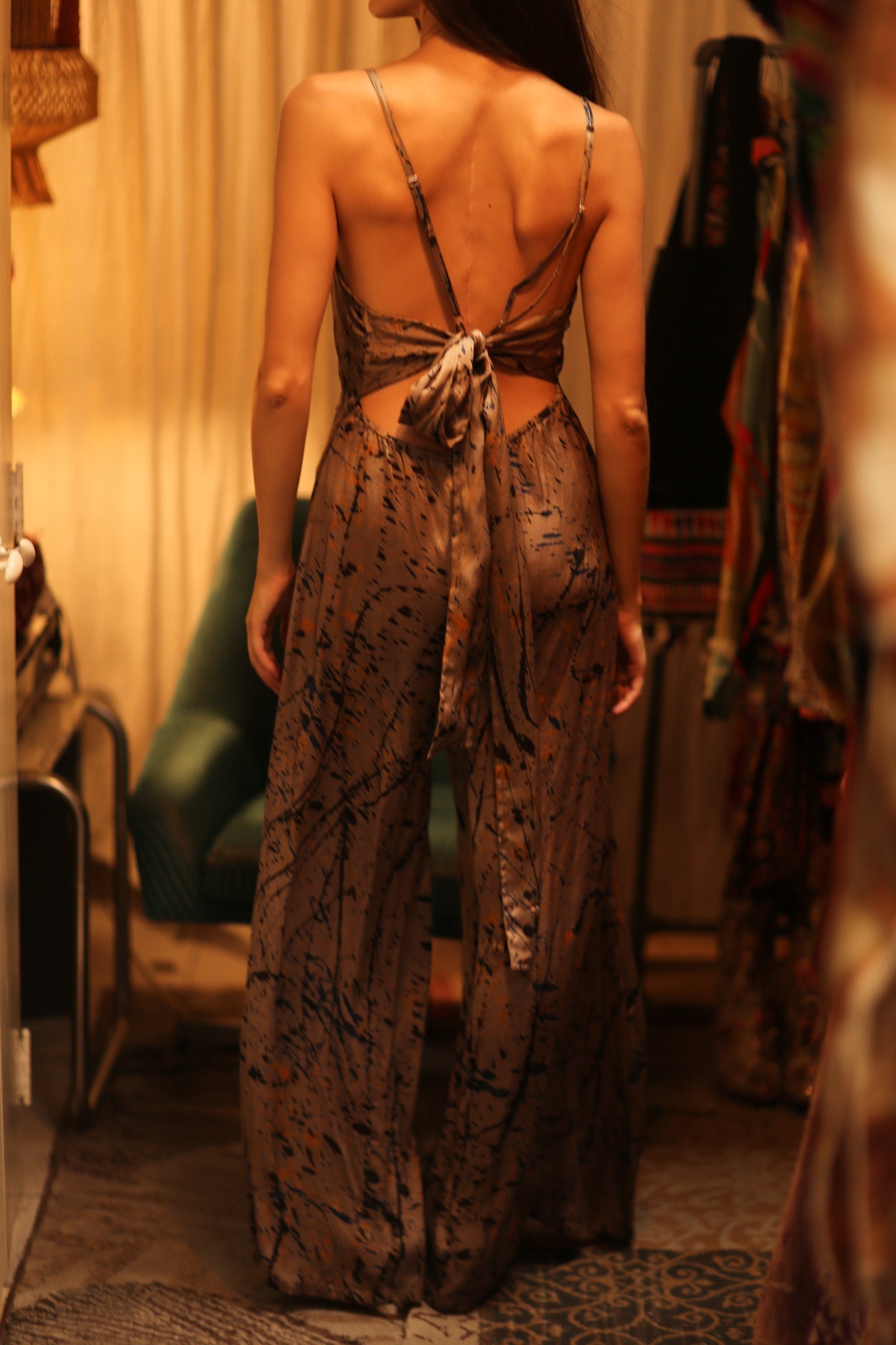NEIS SILK JUMPSUIT BEIGE POLLOCK - MOMO STUDIO BERLIN - Berlin Concept Store - sustainable & ethical fashion
