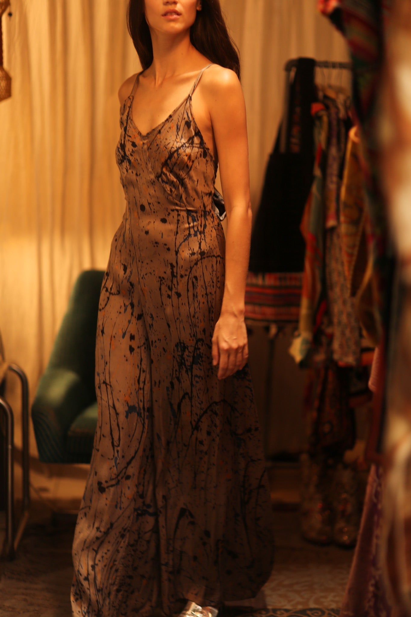 NEIS SILK JUMPSUIT BEIGE POLLOCK - MOMO STUDIO BERLIN - Berlin Concept Store - sustainable & ethical fashion