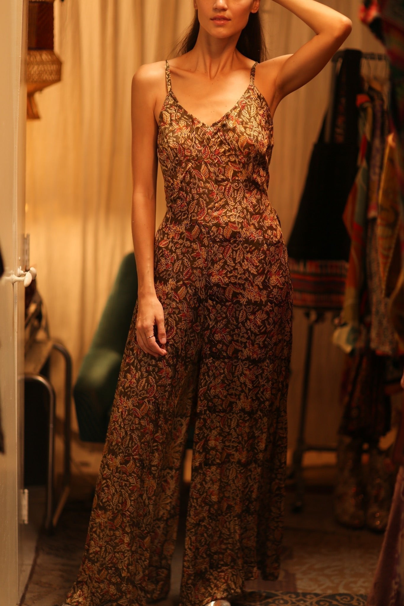 NEIS SILK JUMPSUIT CARNIVORE BROWN - MOMO STUDIO BERLIN - Berlin Concept Store - sustainable & ethical fashion