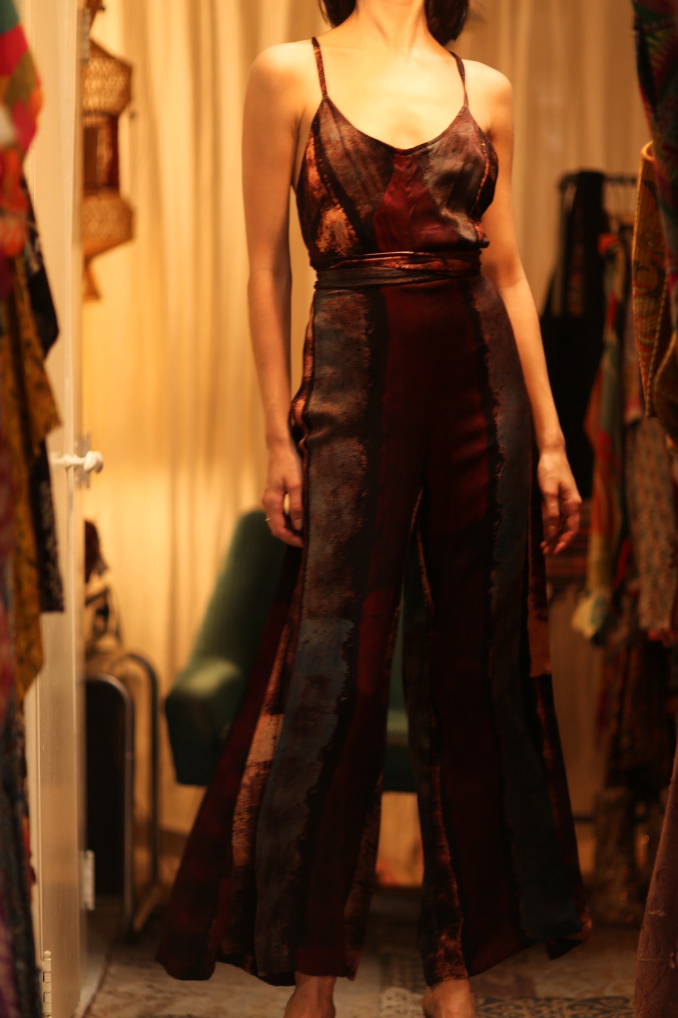 NEIS SILK JUMPSUIT RED STRIPE - MOMO STUDIO BERLIN - Berlin Concept Store - sustainable & ethical fashion