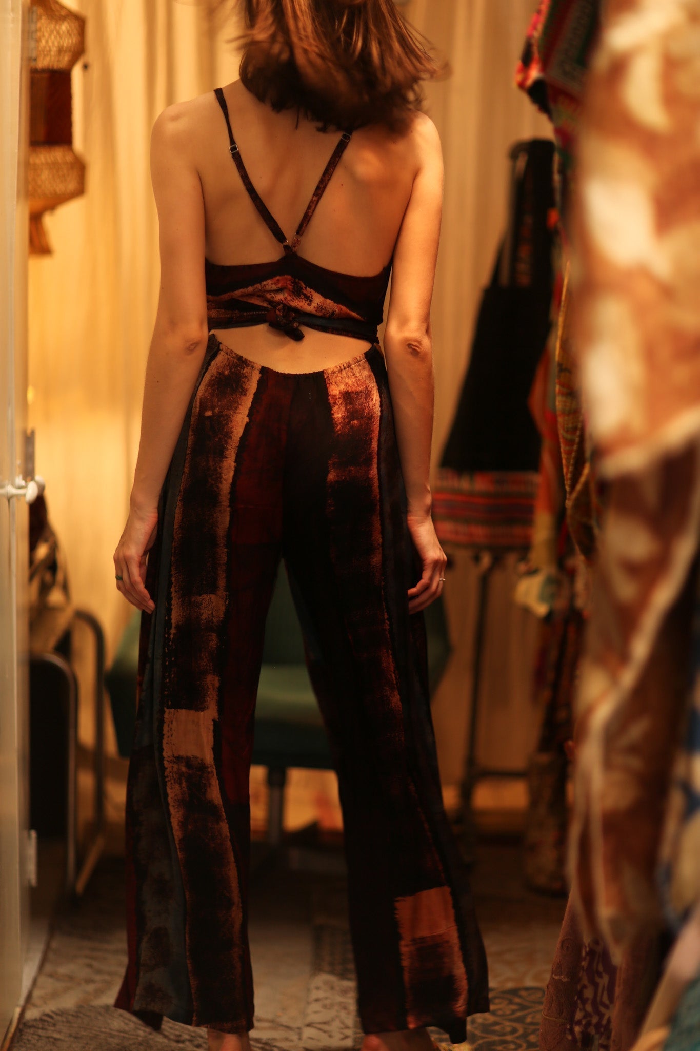 NEIS SILK JUMPSUIT RED STRIPE - MOMO STUDIO BERLIN - Berlin Concept Store - sustainable & ethical fashion