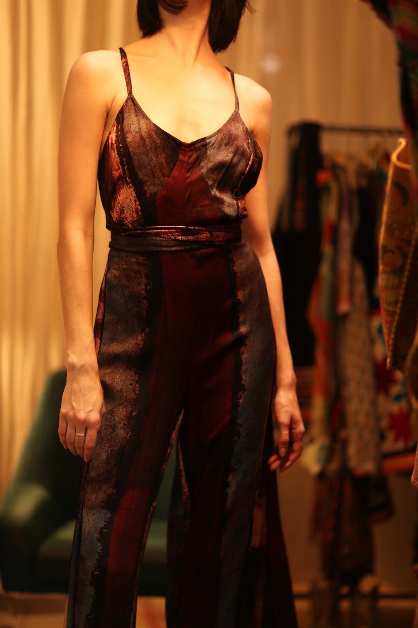 NEIS SILK JUMPSUIT RED STRIPE - MOMO STUDIO BERLIN - Berlin Concept Store - sustainable & ethical fashion