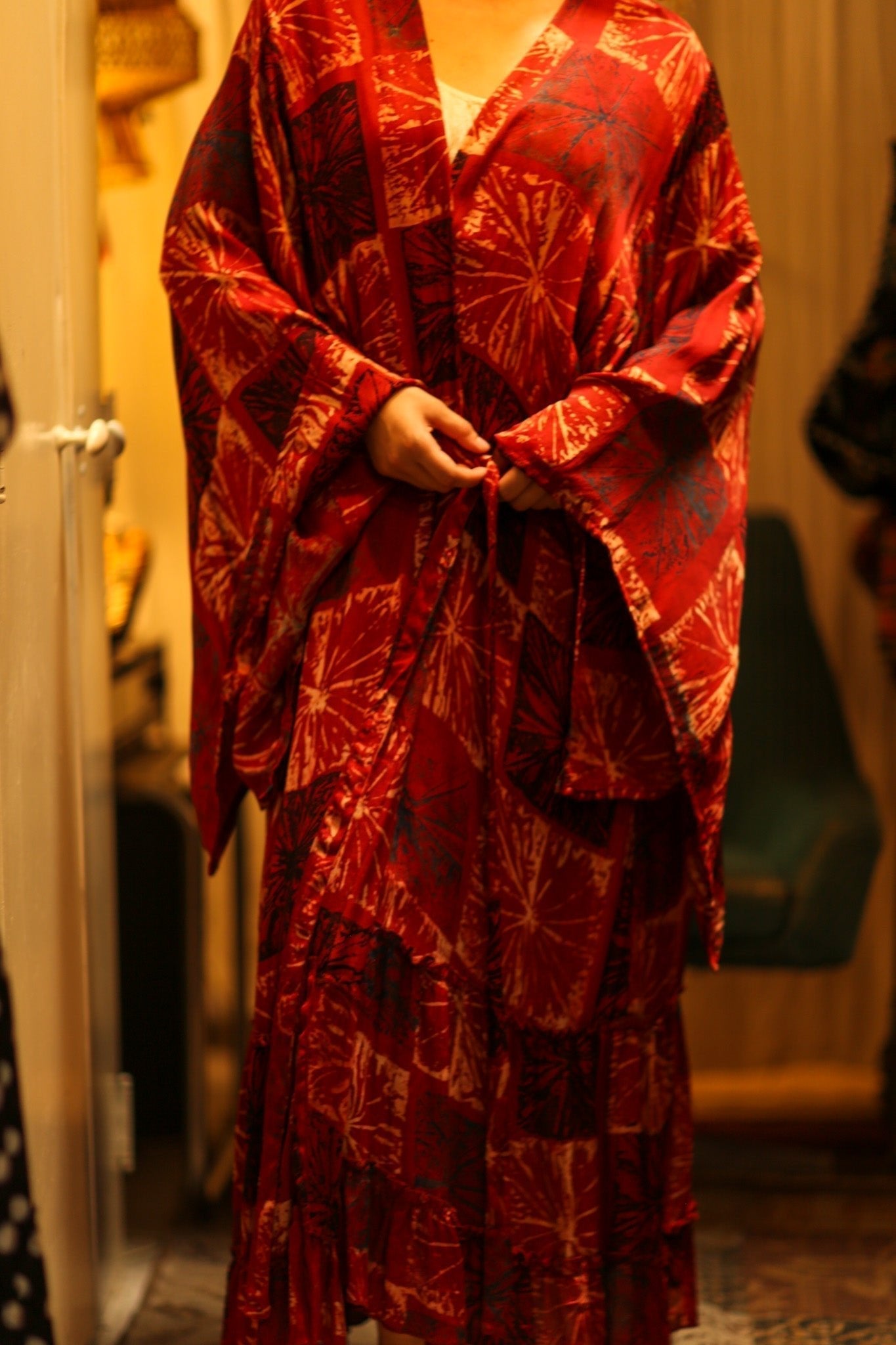 PINA SILK KIMONO ANANAS RED - MOMO STUDIO BERLIN - Berlin Concept Store - sustainable & ethical fashion