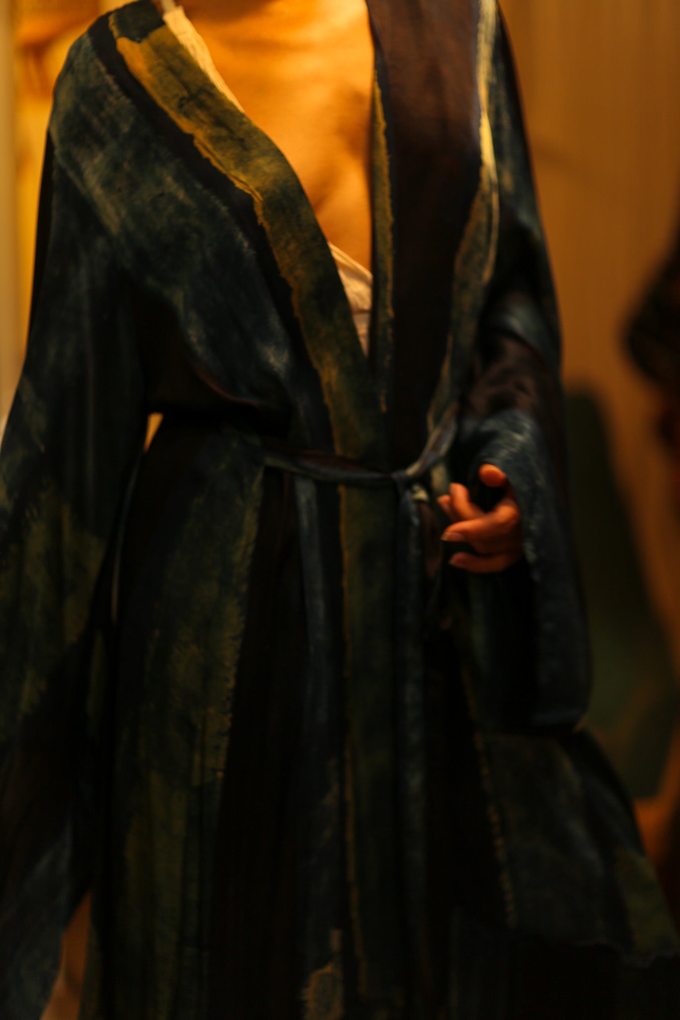 PINA SILK KIMONO BLUE STRIPE - MOMO STUDIO BERLIN - Berlin Concept Store - sustainable & ethical fashion