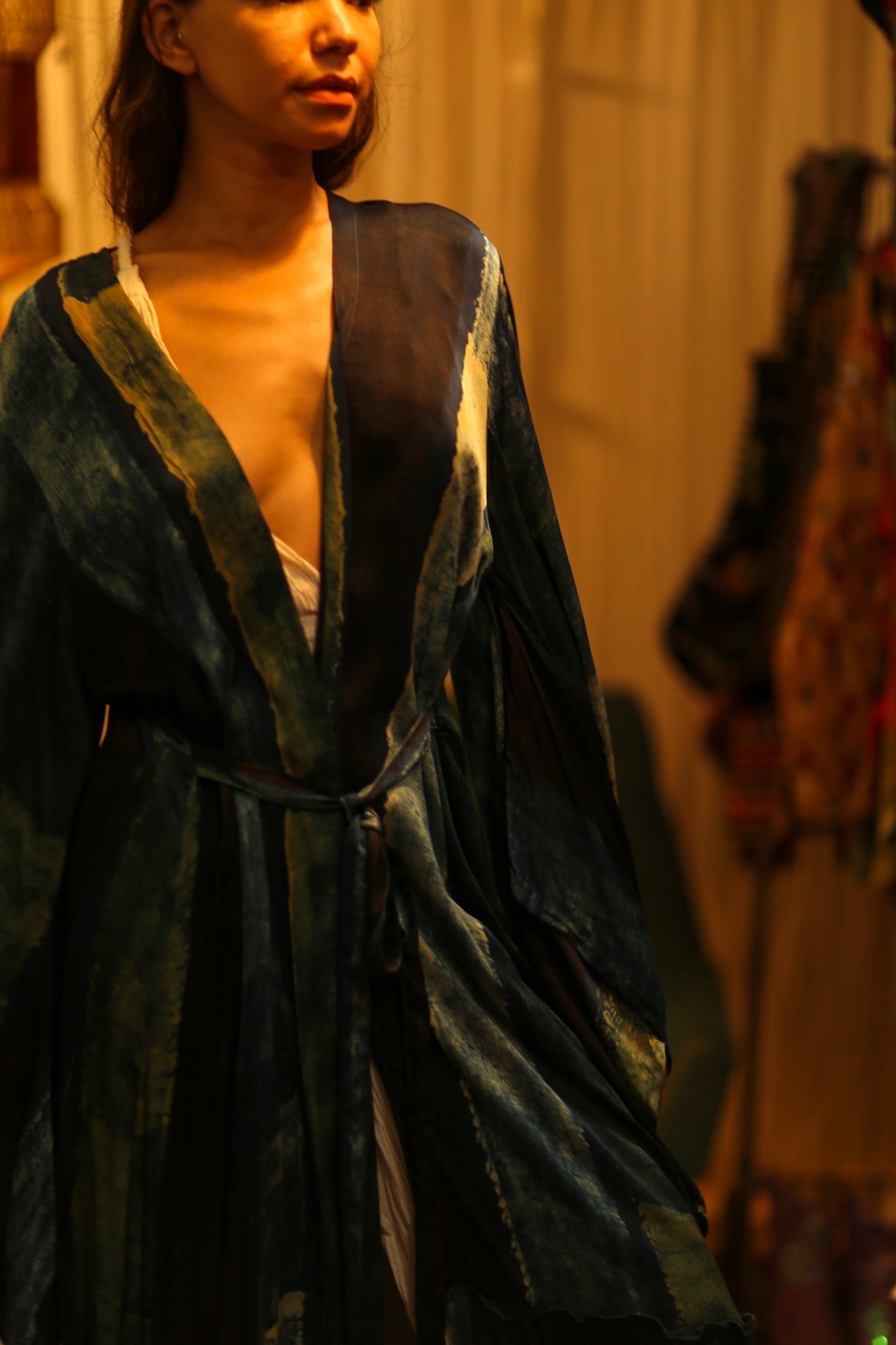 PINA SILK KIMONO BLUE STRIPE - MOMO STUDIO BERLIN - Berlin Concept Store - sustainable & ethical fashion
