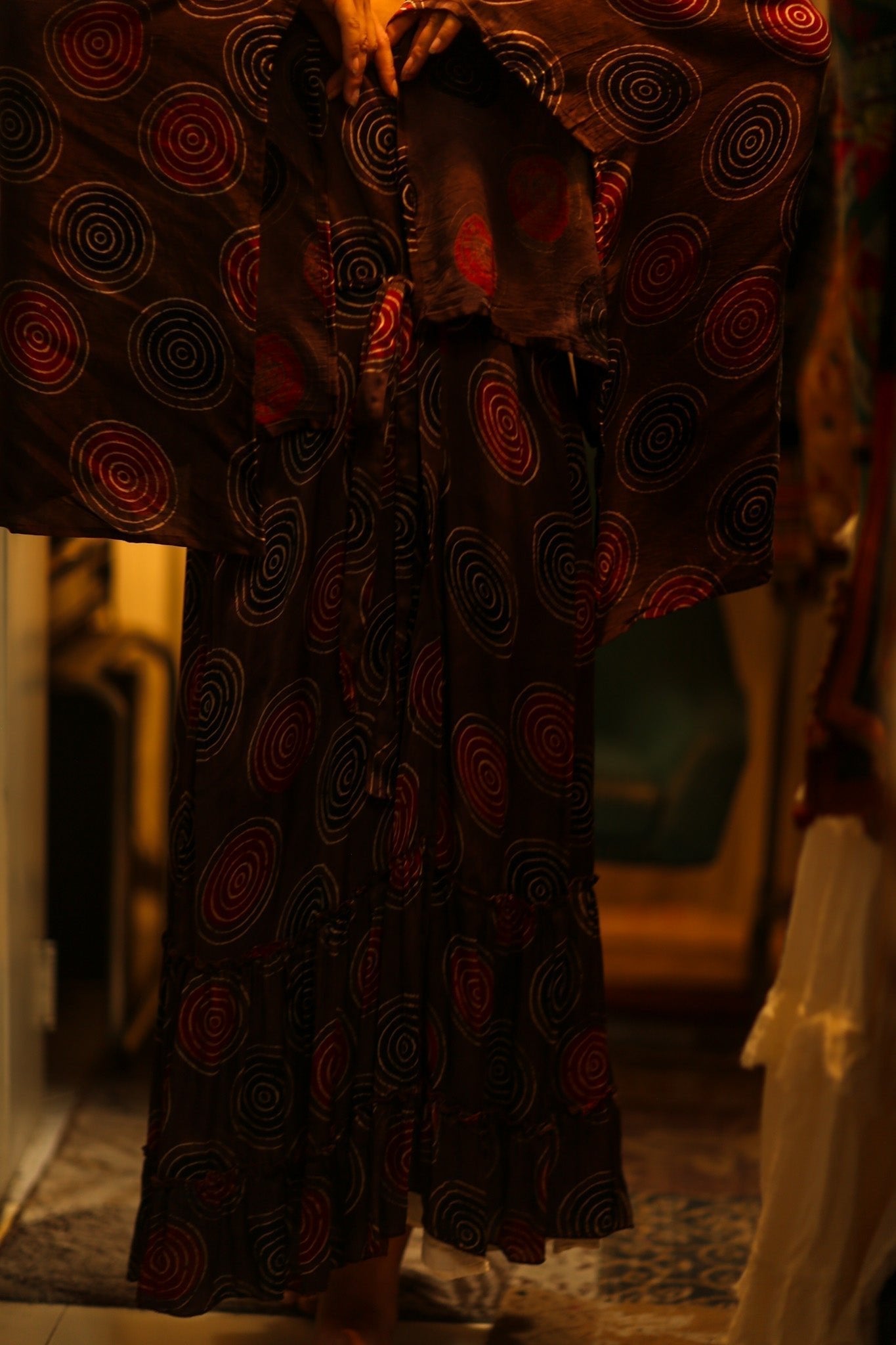 PINA SILK KIMONO BURGUNDY CIRCLE - MOMO STUDIO BERLIN - Berlin Concept Store - sustainable & ethical fashion