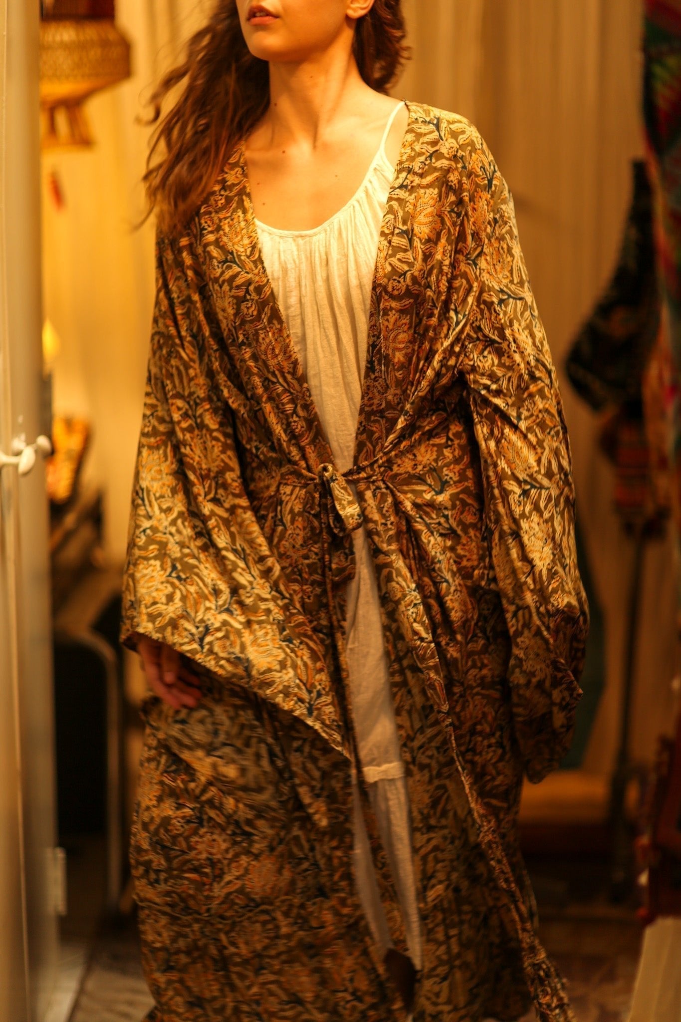 PINA SILK KIMONO CARNIVORE GREEN - MOMO STUDIO BERLIN - Berlin Concept Store - sustainable & ethical fashion