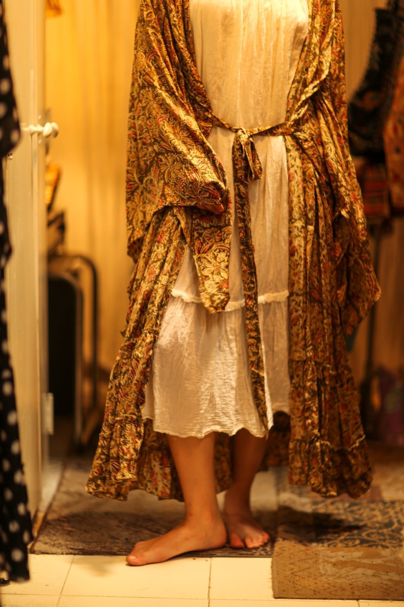 PINA SILK KIMONO GARDEN OLIVE GREEN - MOMO STUDIO BERLIN - Berlin Concept Store - sustainable & ethical fashion