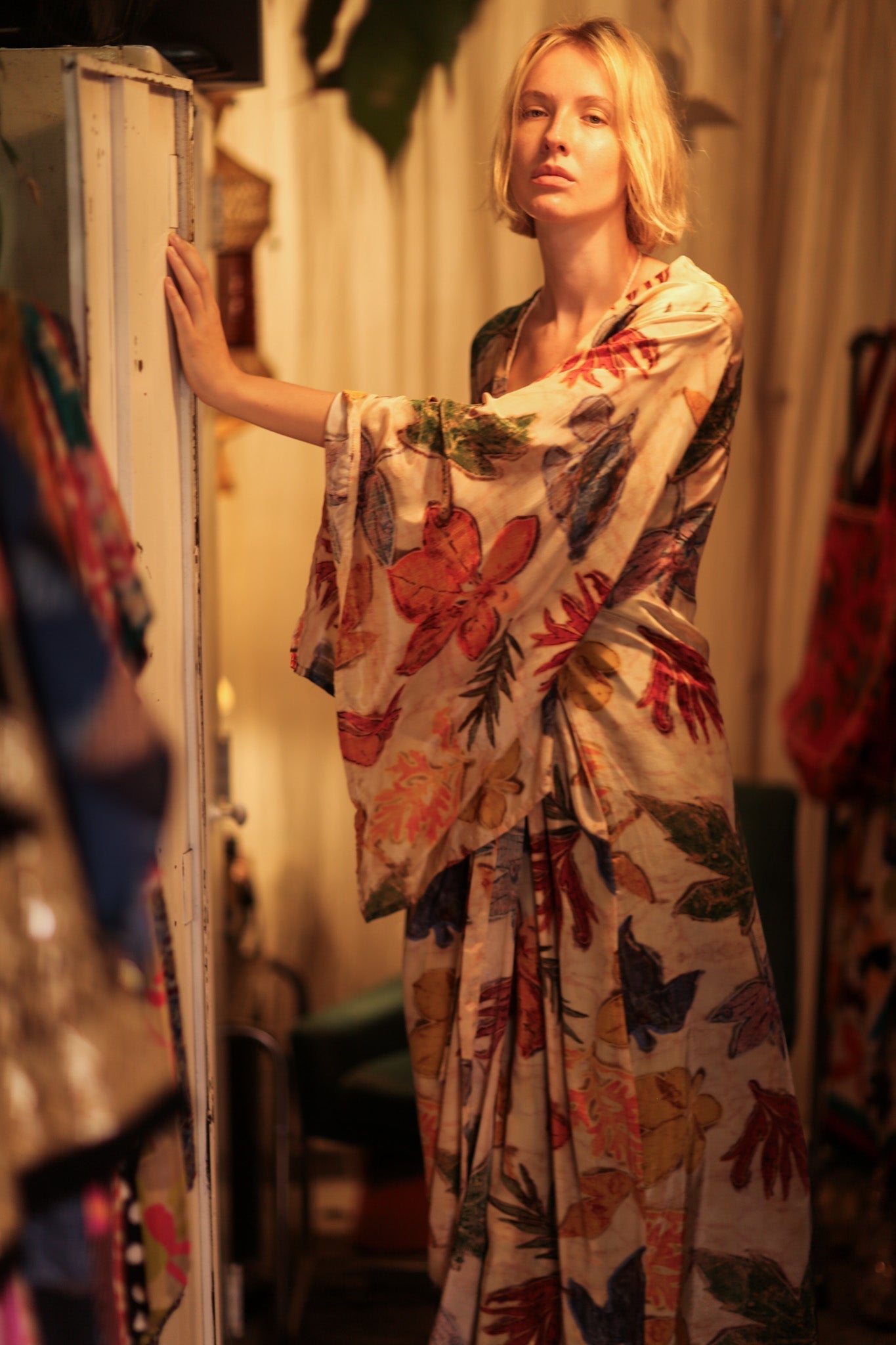 PINA SILK KIMONO PRESSED FLOWERS - MOMO STUDIO BERLIN - Berlin Concept Store - sustainable & ethical fashion