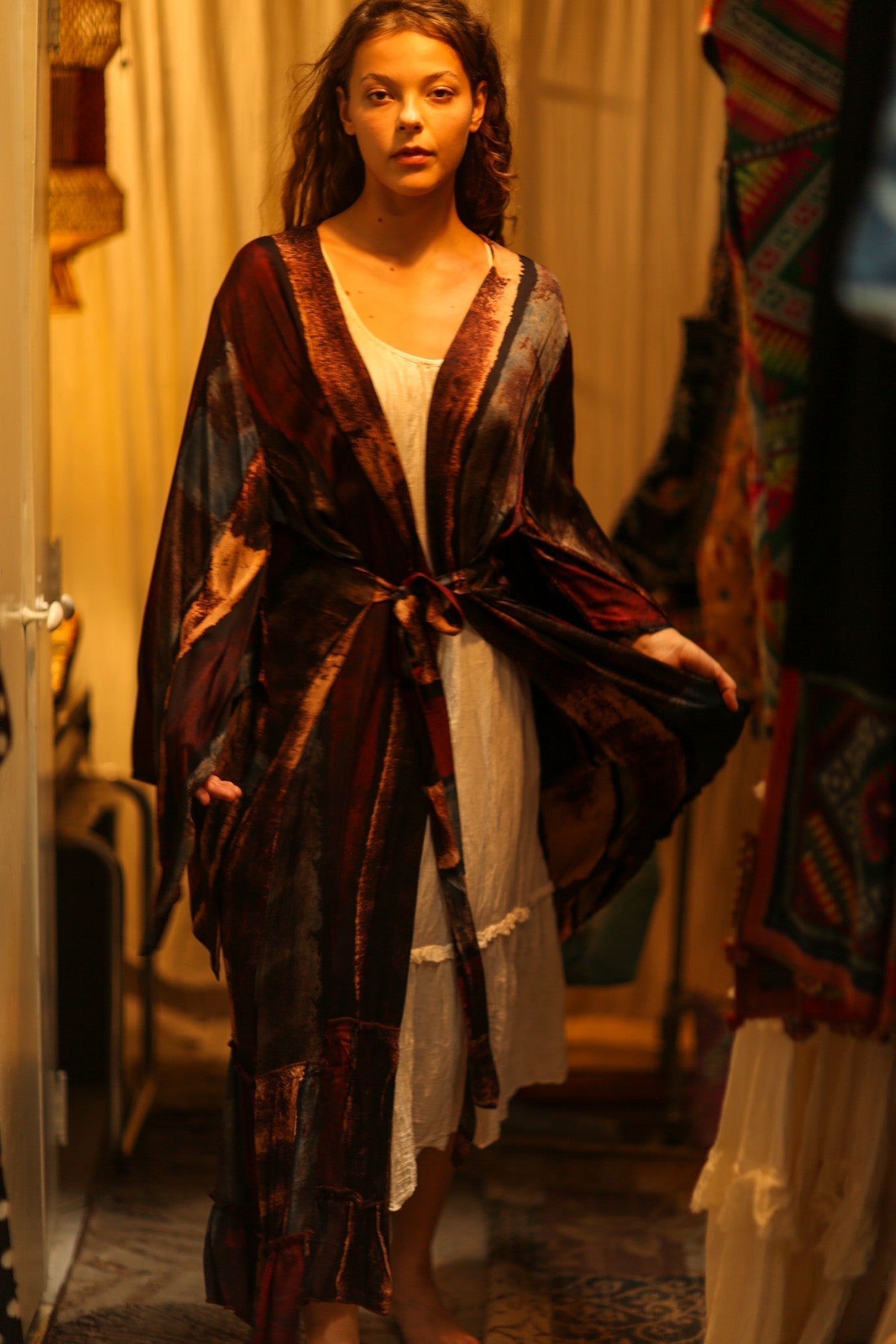 PINA SILK KIMONO RED STRIPE - MOMO STUDIO BERLIN - Berlin Concept Store - sustainable & ethical fashion