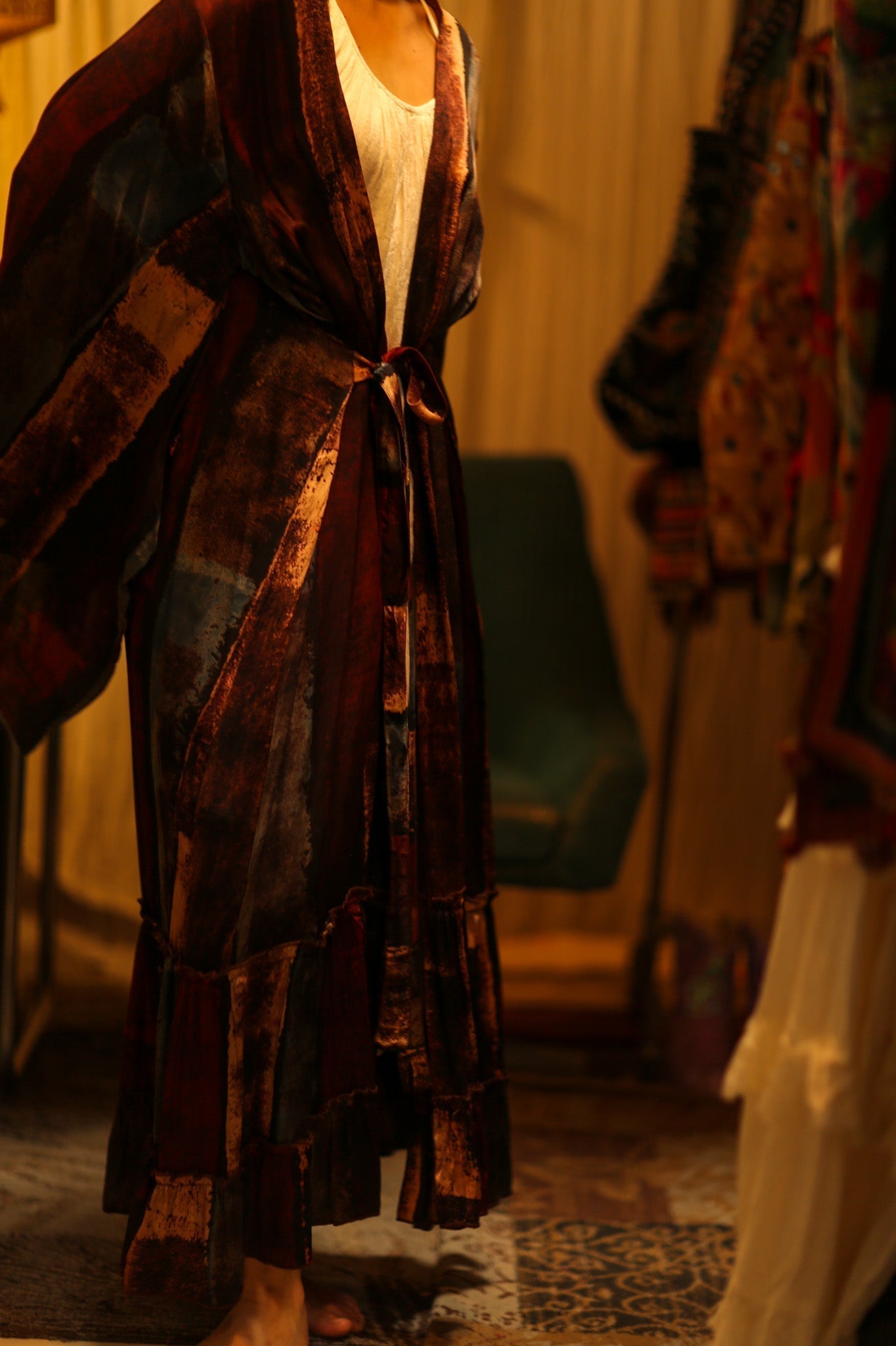 PINA SILK KIMONO RED STRIPE - MOMO STUDIO BERLIN - Berlin Concept Store - sustainable & ethical fashion