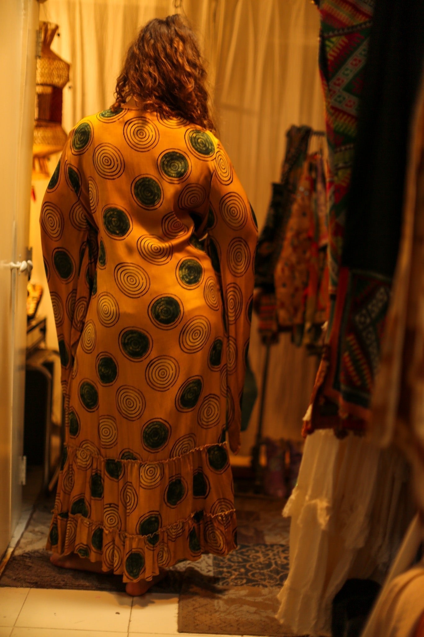 PINA SILK KIMONO YELLOW CIRCLE - MOMO STUDIO BERLIN - Berlin Concept Store - sustainable & ethical fashion