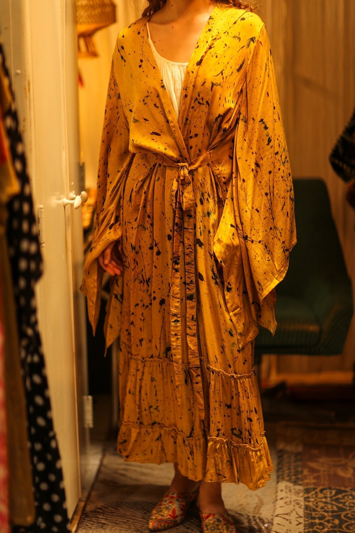 PINA SILK KIMONO YELLOW POLLOCK - MOMO STUDIO BERLIN - Berlin Concept Store - sustainable & ethical fashion
