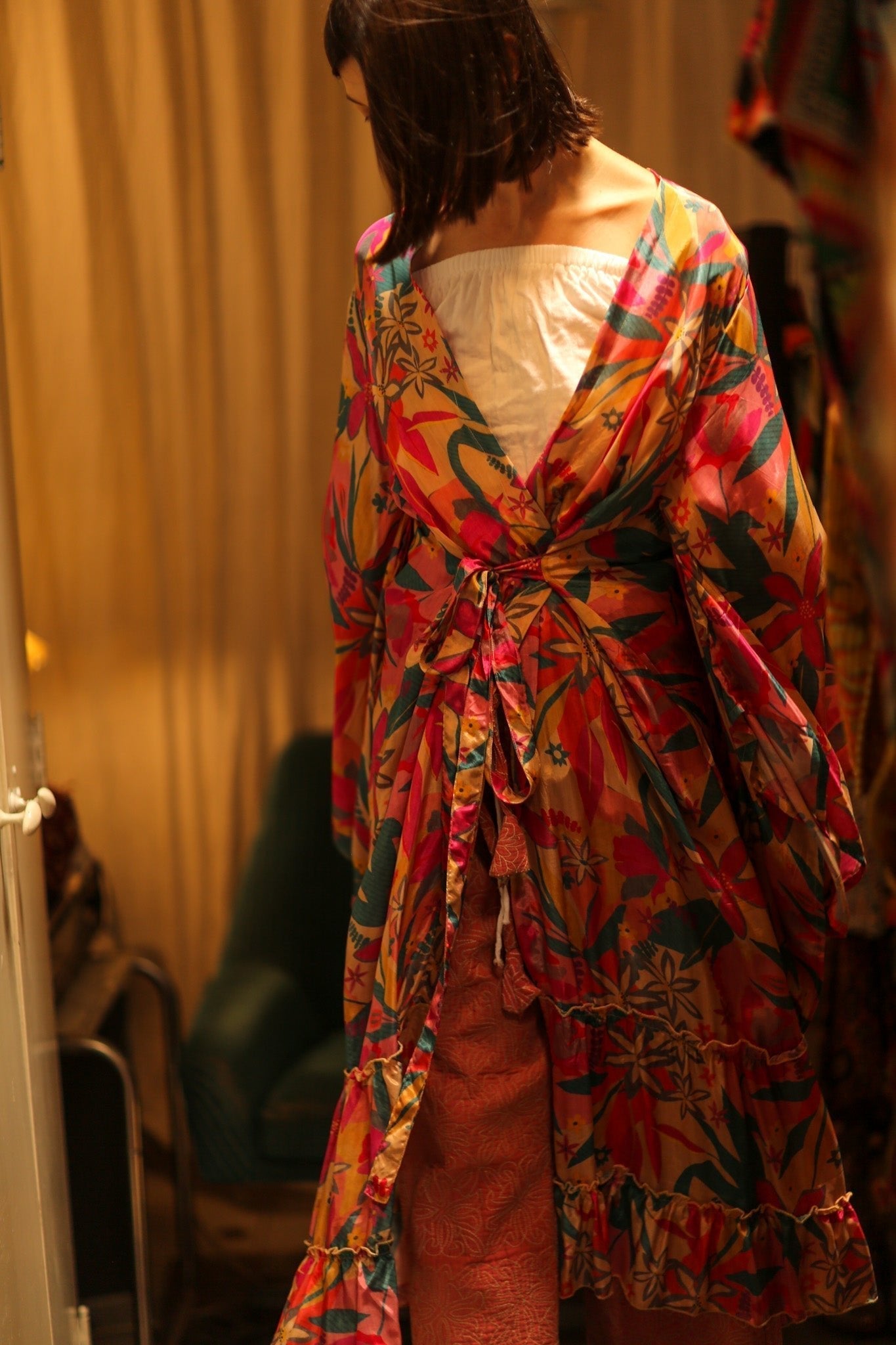 PINK JUNGLE SILK KIMONO PINA - MOMO STUDIO BERLIN - Berlin Concept Store - sustainable & ethical fashion