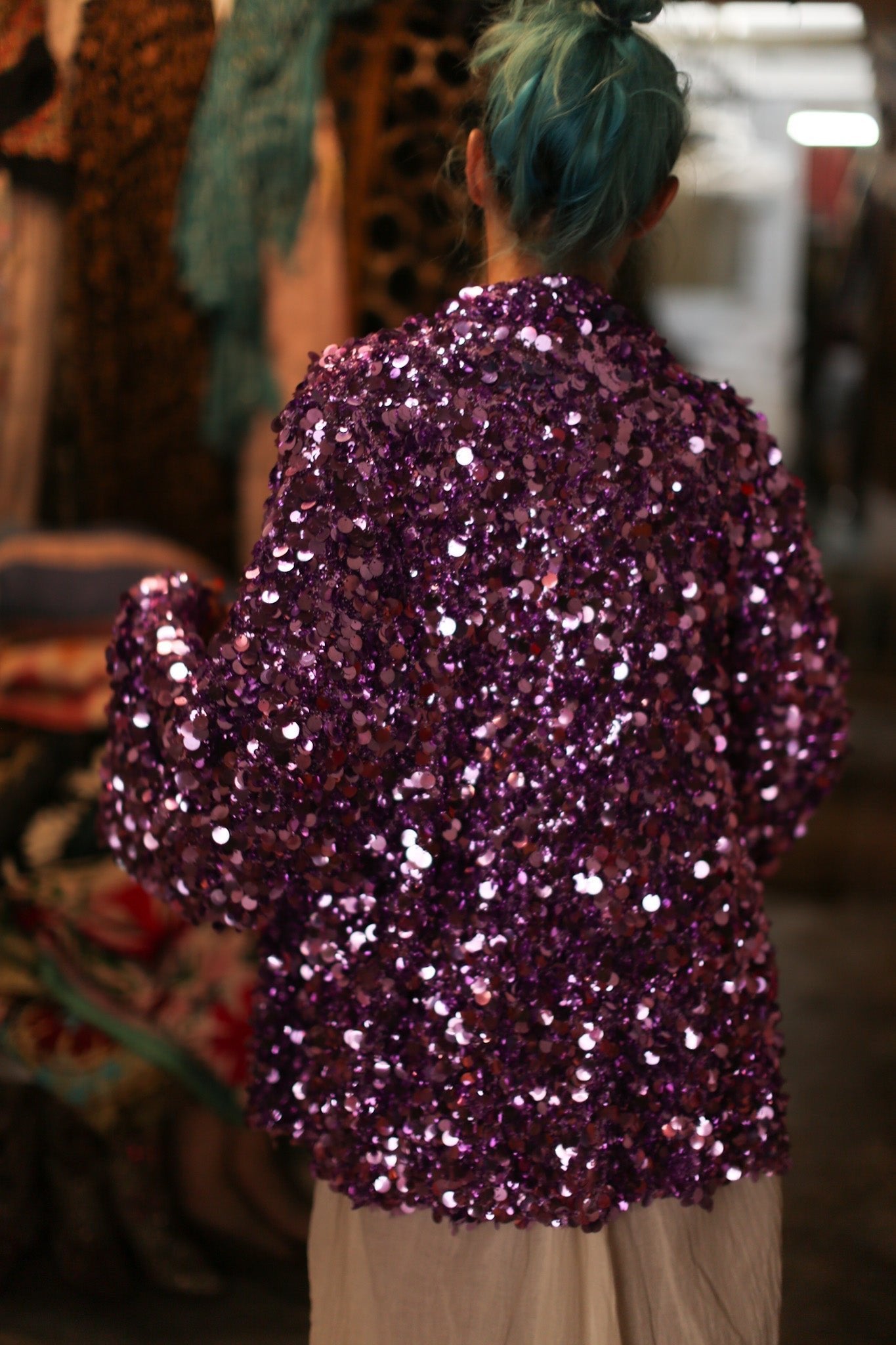 PURPLE SEQUIN EMBROIDERED KIMONO - MOMO STUDIO BERLIN - Berlin Concept Store - sustainable & ethical fashion
