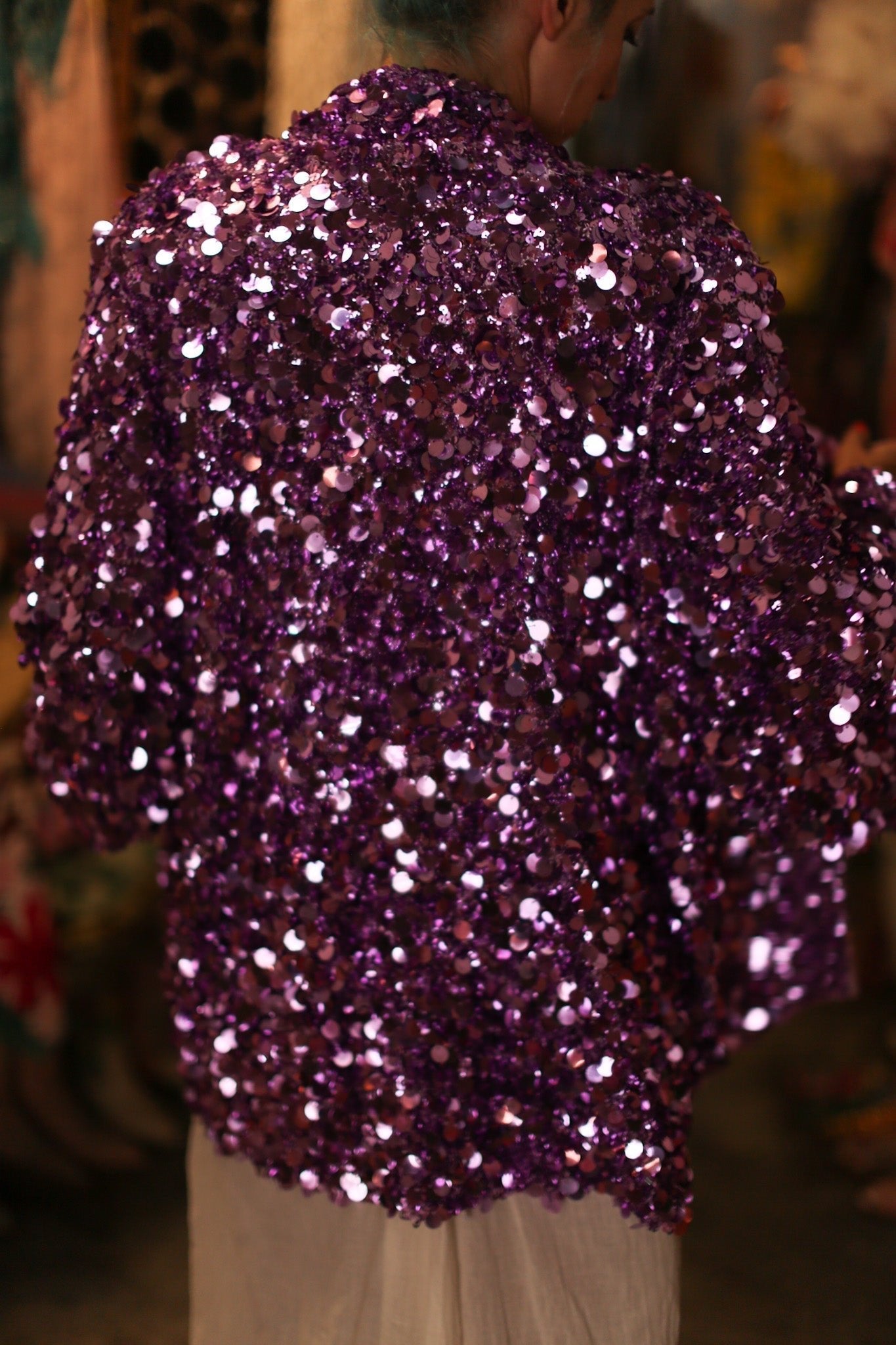 PURPLE SEQUIN EMBROIDERED KIMONO - MOMO STUDIO BERLIN - Berlin Concept Store - sustainable & ethical fashion