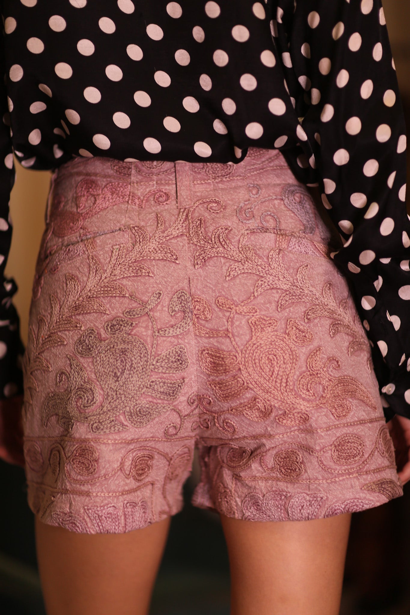 RAYA EMBROIDERED SHORTS PINK DREAMS - MOMO STUDIO BERLIN - Berlin Concept Store - sustainable & ethical fashion