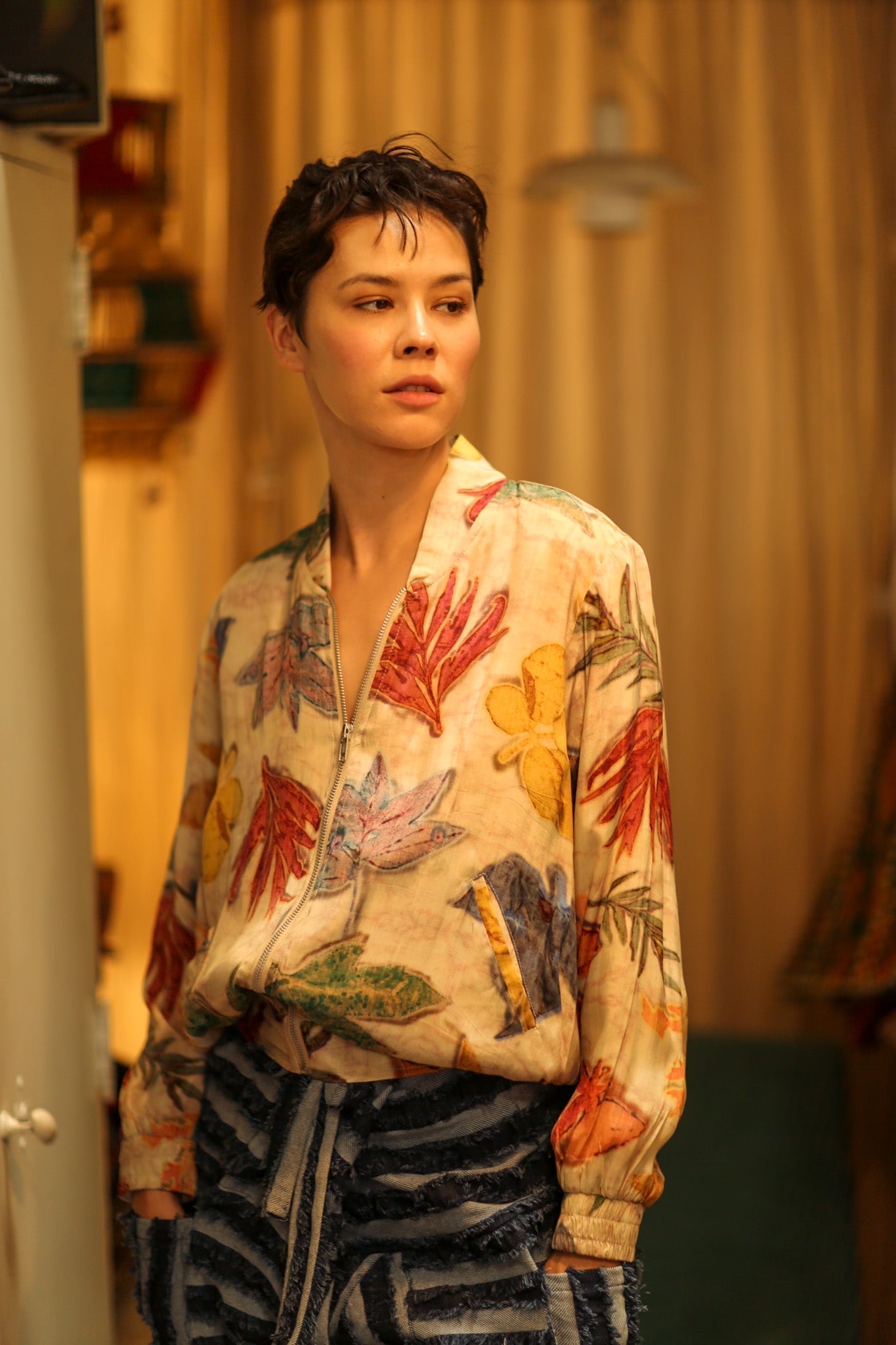 SILK BLOCK PRINT BOMBER JACKET ANCHA PRESSED FLOWERS - MOMO STUDIO BERLIN - Berlin Concept Store - sustainable & ethical fashion