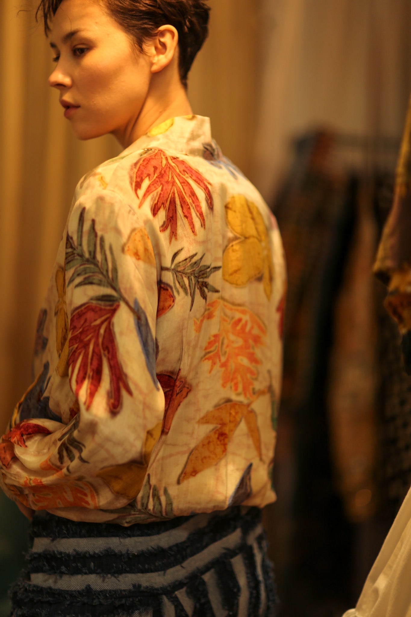 SILK BLOCK PRINT BOMBER JACKET ANCHA PRESSED FLOWERS - MOMO STUDIO BERLIN - Berlin Concept Store - sustainable & ethical fashion
