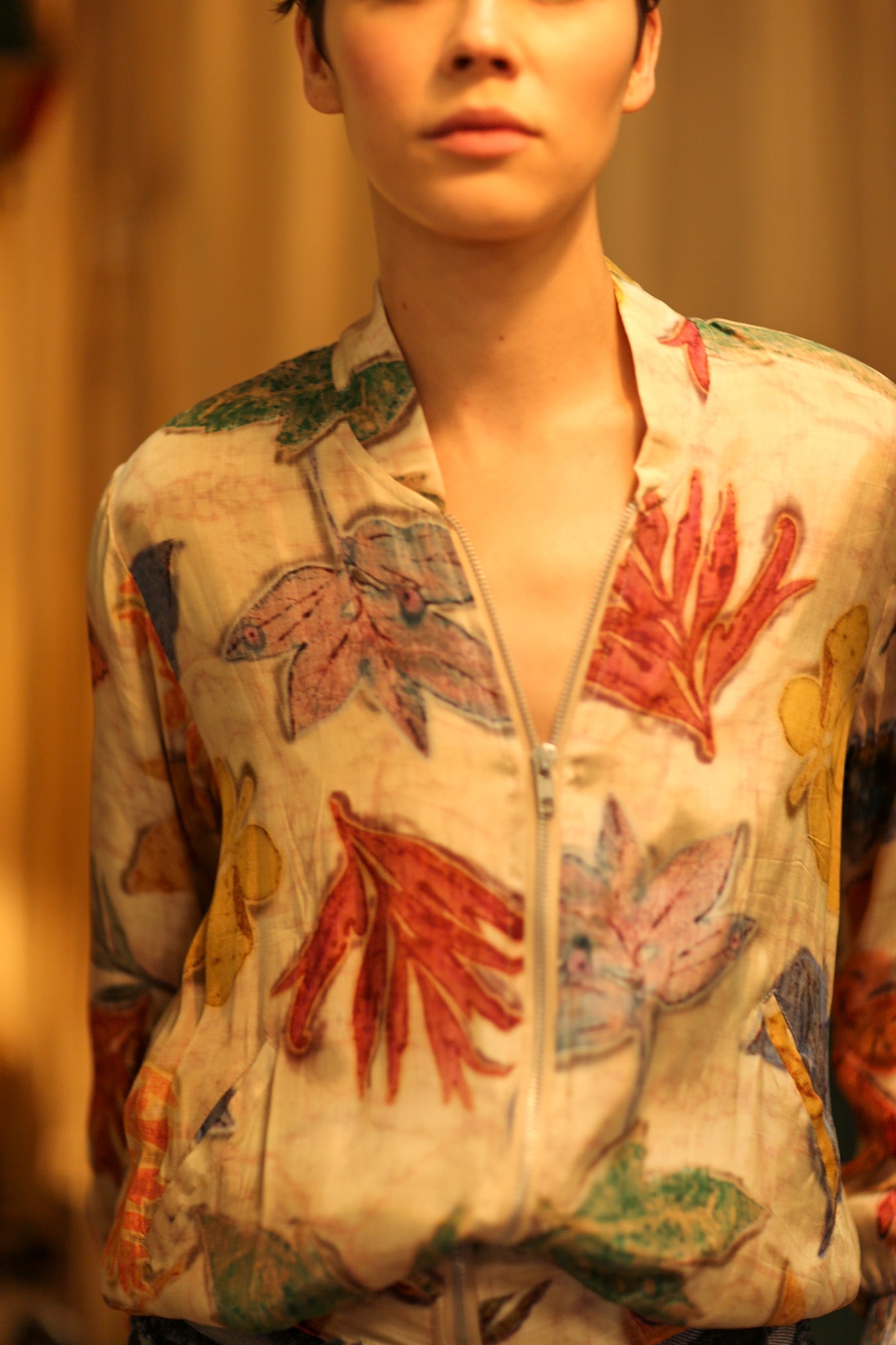 SILK BLOCK PRINT BOMBER JACKET ANCHA PRESSED FLOWERS - MOMO STUDIO BERLIN - Berlin Concept Store - sustainable & ethical fashion