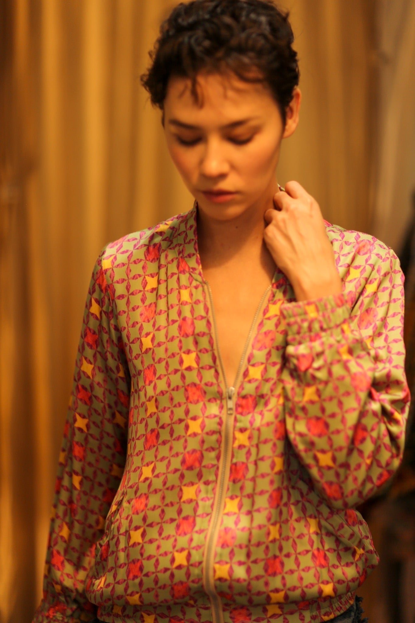 SILK BOMBER JACKET ANCHA GEOMETRIC - MOMO STUDIO BERLIN - Berlin Concept Store - sustainable & ethical fashion