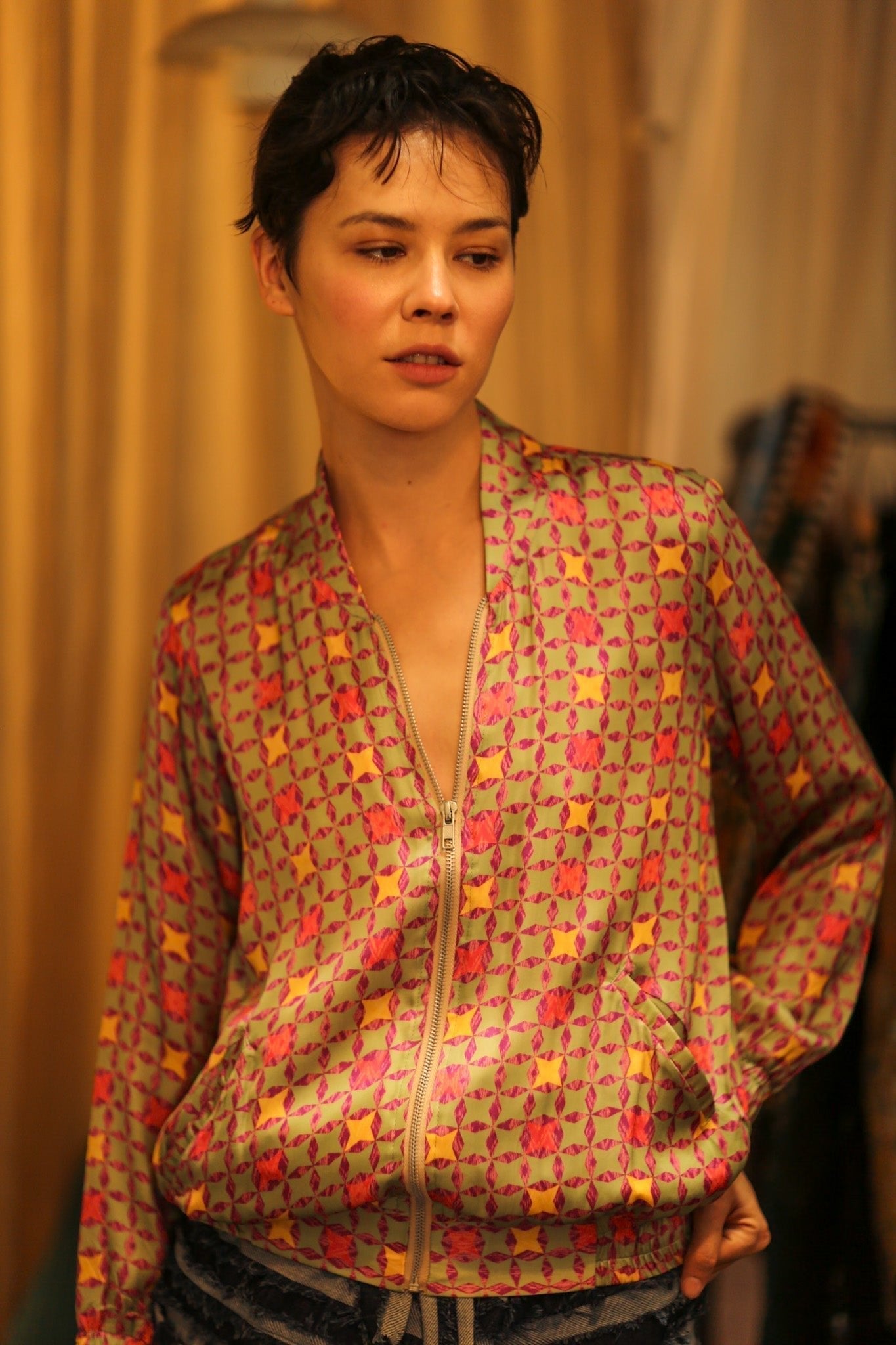 SILK BOMBER JACKET ANCHA GEOMETRIC - MOMO STUDIO BERLIN - Berlin Concept Store - sustainable & ethical fashion