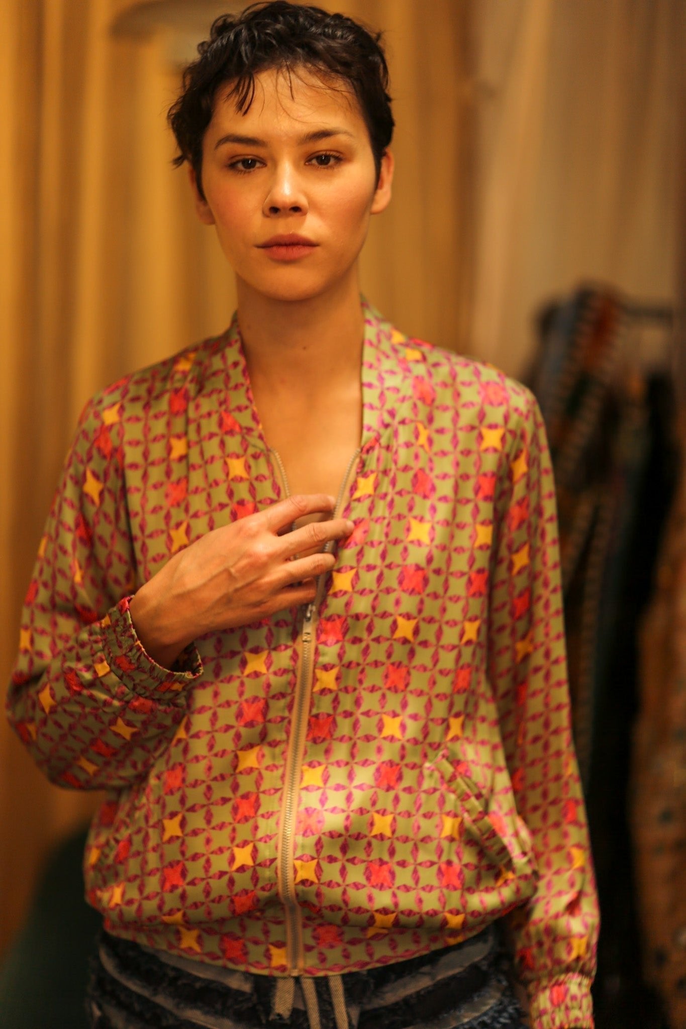 SILK BOMBER JACKET ANCHA GEOMETRIC - MOMO STUDIO BERLIN - Berlin Concept Store - sustainable & ethical fashion