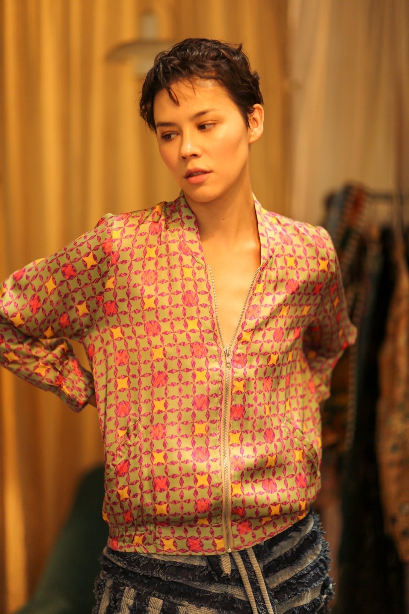 SILK BOMBER JACKET ANCHA GEOMETRIC - MOMO STUDIO BERLIN - Berlin Concept Store - sustainable & ethical fashion