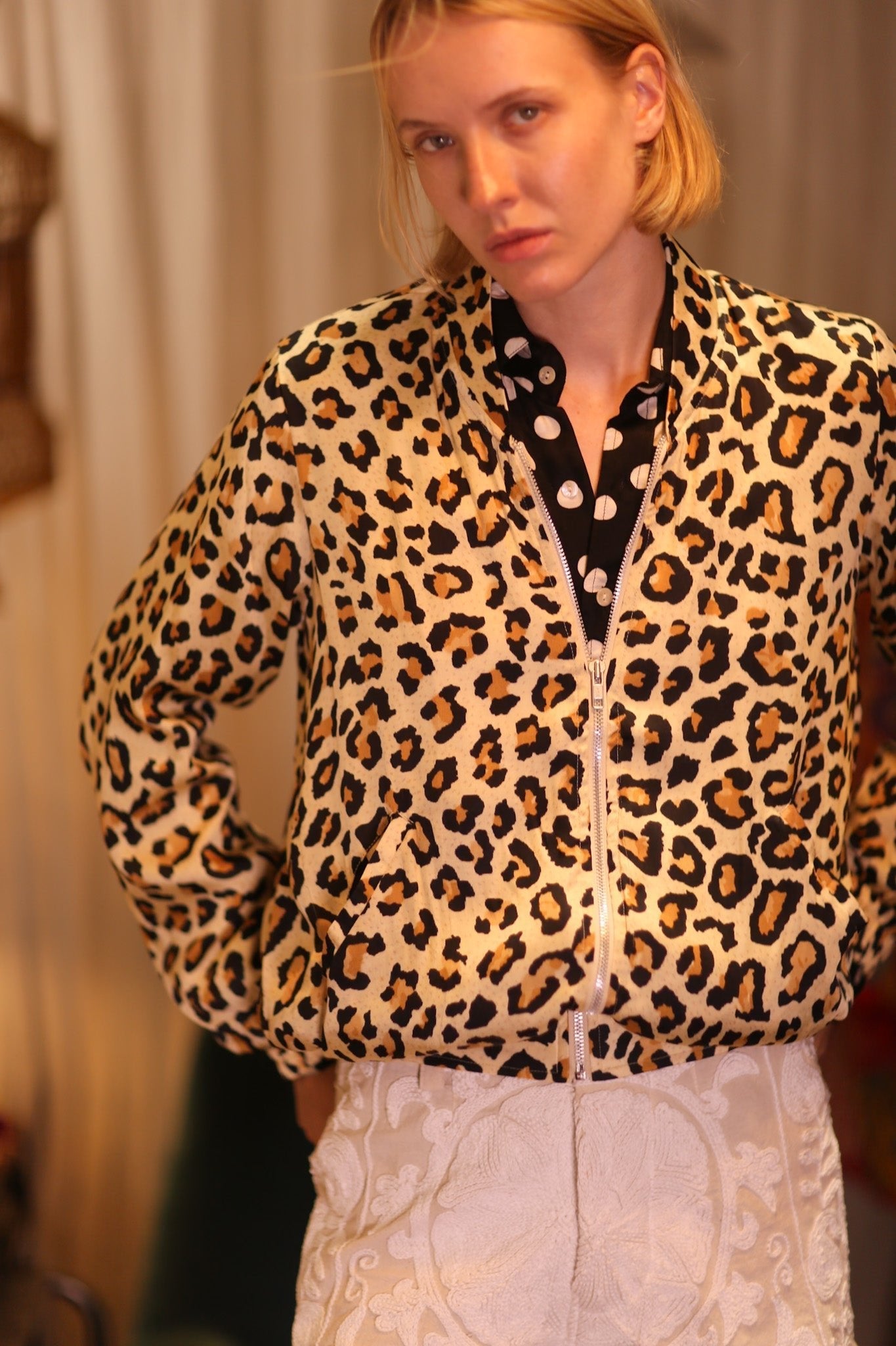 SILK BOMBER JACKET ANCHA LEO PRINT - MOMO STUDIO BERLIN - Berlin Concept Store - sustainable & ethical fashion