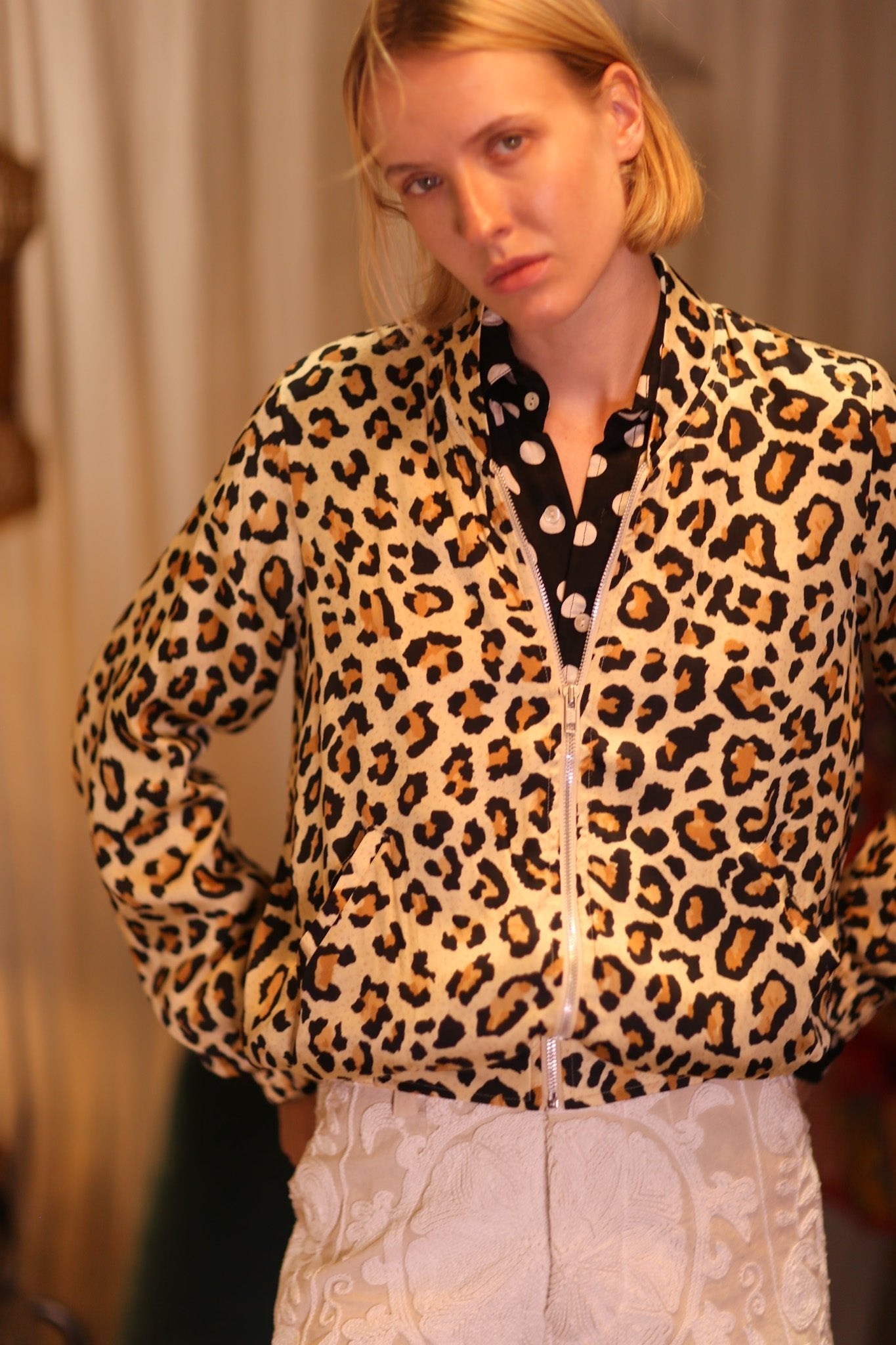 SILK BOMBER JACKET ANCHA LEO PRINT - MOMO STUDIO BERLIN - Berlin Concept Store - sustainable & ethical fashion