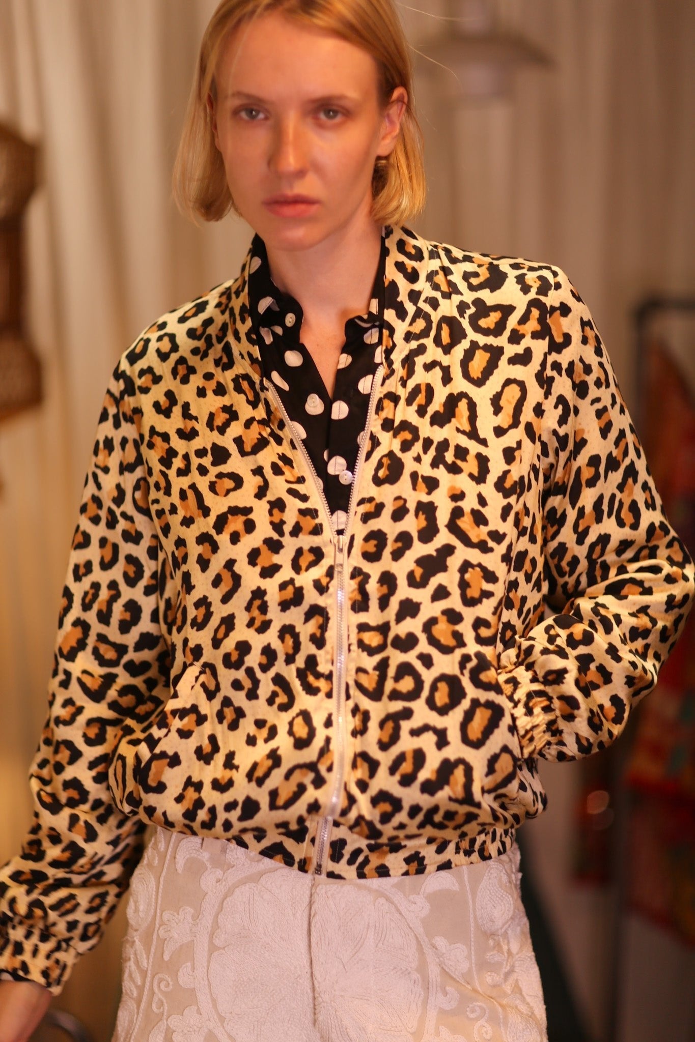 SILK BOMBER JACKET ANCHA LEO PRINT - MOMO STUDIO BERLIN - Berlin Concept Store - sustainable & ethical fashion